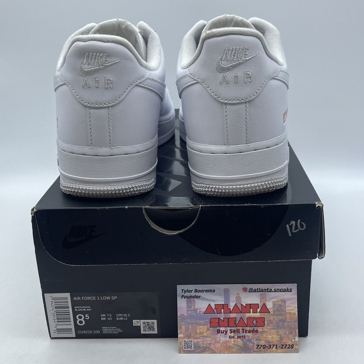 Supreme Supreme x air force 1 low box logo white Size US 8.5 / EU 41-42 - 3 Thumbnail