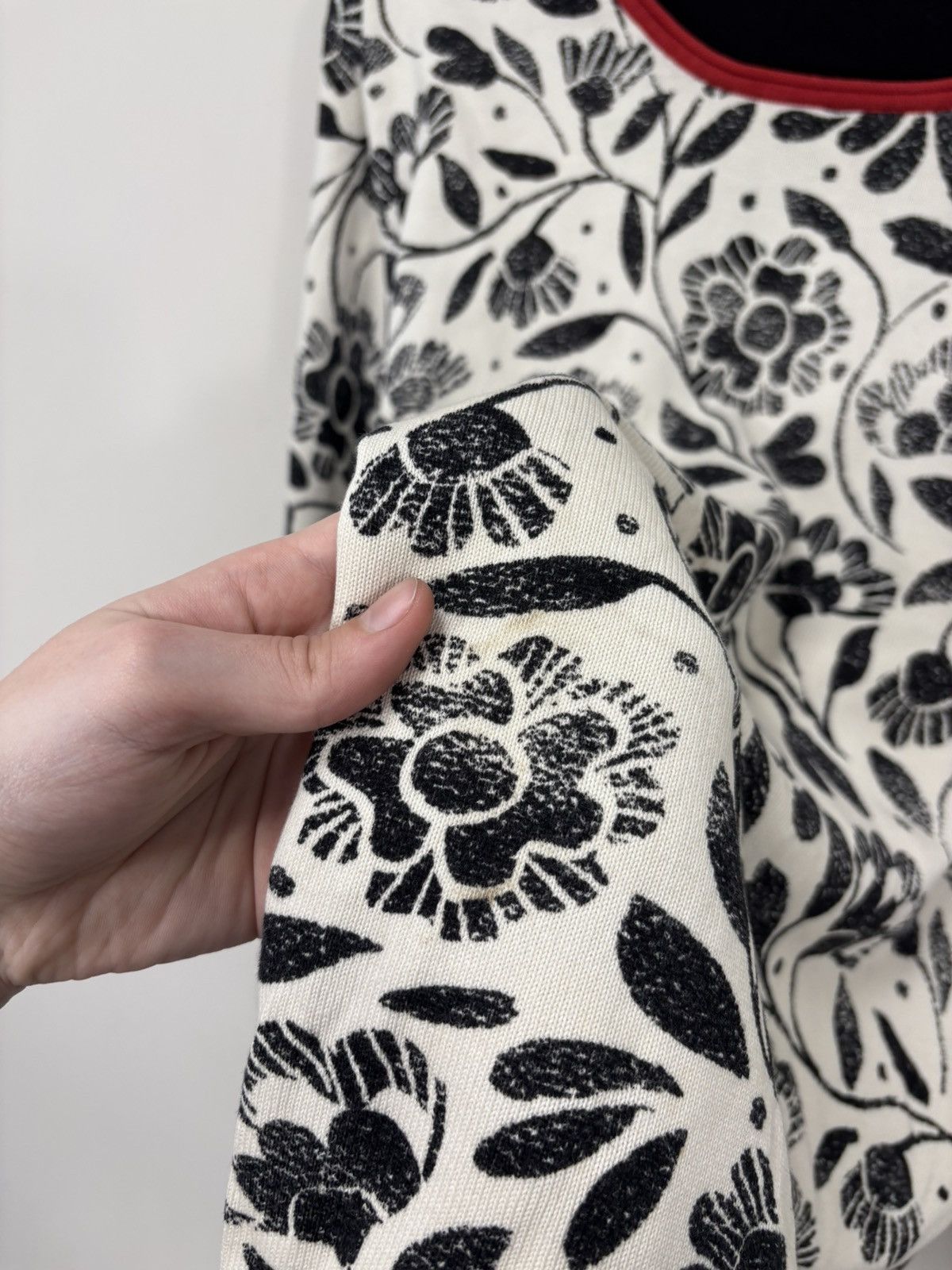 Gudrun Sjoden Gudrun Sjoden Women’s White/Black Floral Cotton Sweater Top Size L / US 10 / IT 46 - 6 Thumbnail