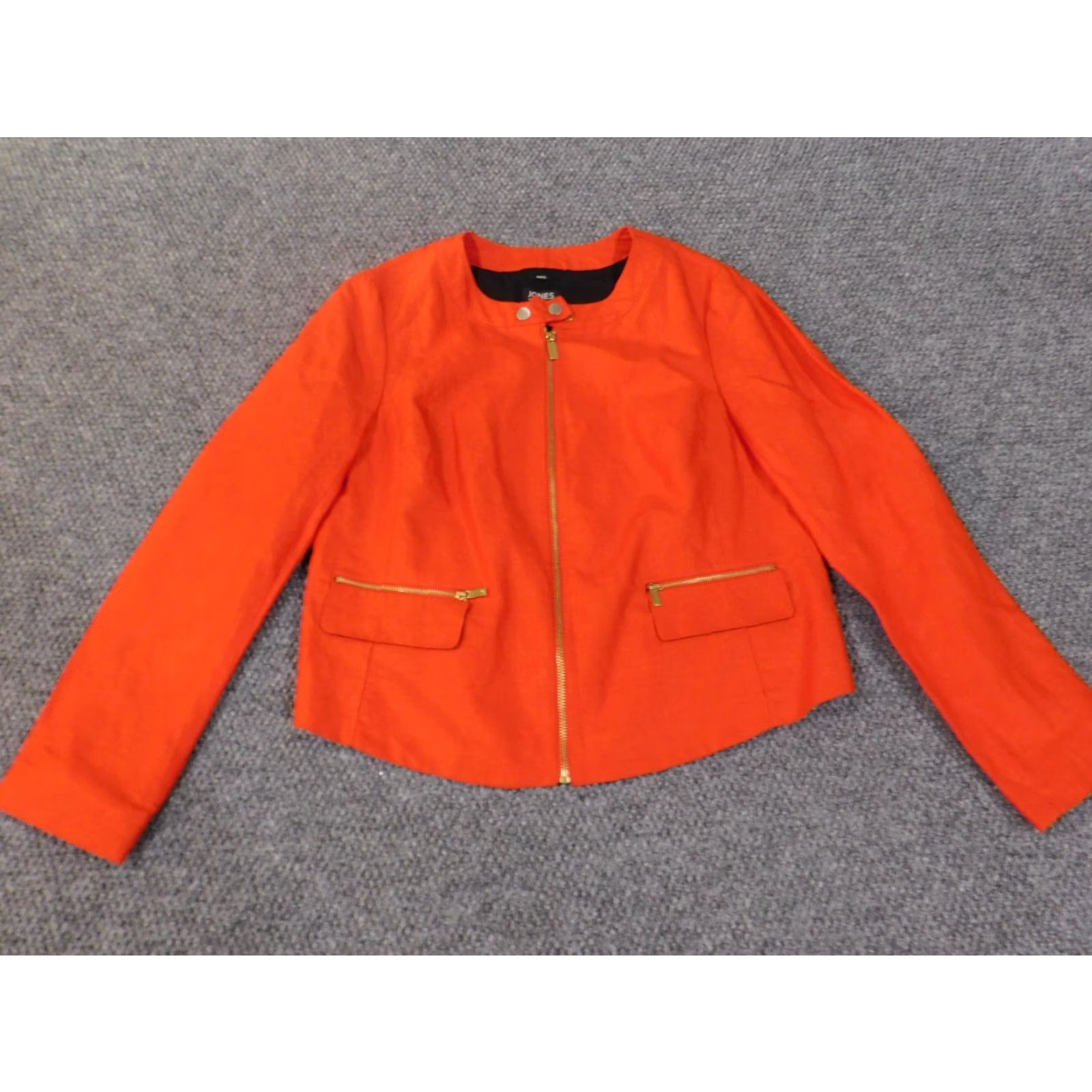 Jones New York Jones New York Jacket Womens 10 Orange Zip Sleeveless Stretch Linen Casual Plus Size Beach Basic Jacket Mens? Ladies? Size L / US 10 / IT 46 - 5 Thumbnail