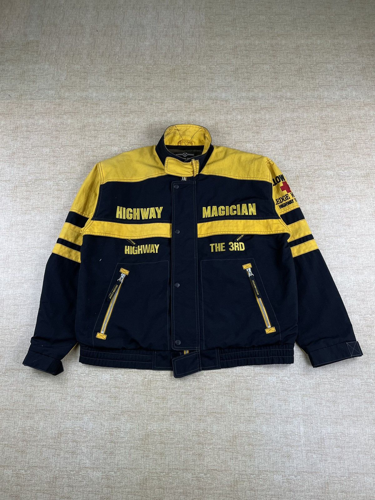Vintage 🔥YELLOW CORN Magician Highway Sledge Hammer Biker Jacket Size US L / EU 52-54 / 3 - 3 Thumbnail