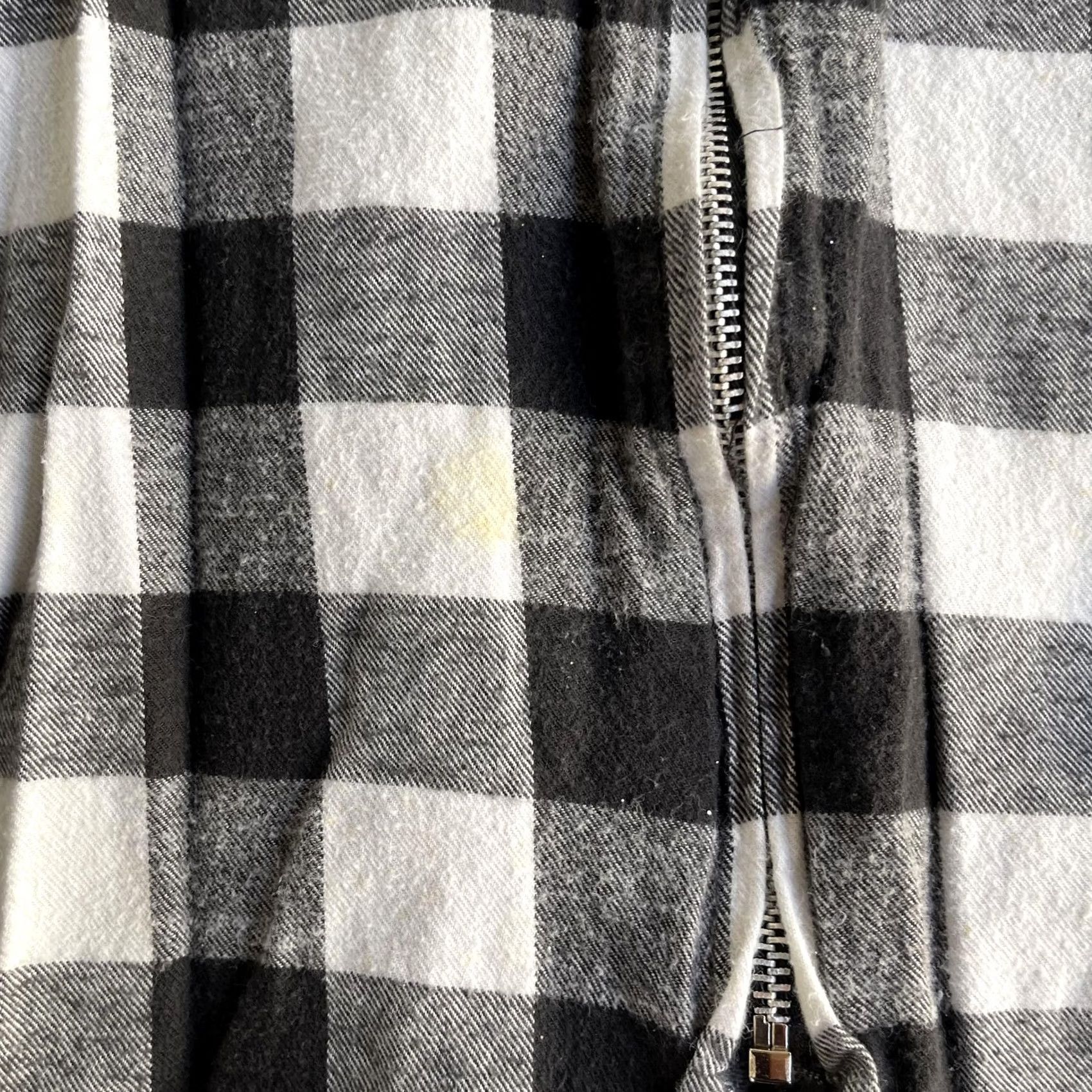 Vintage VINTAGE Center Aisle Shirt Jacket Mens Large Black White Plaid Flannel Zip Front Size US L / EU 52-54 / 3 - 7 Thumbnail