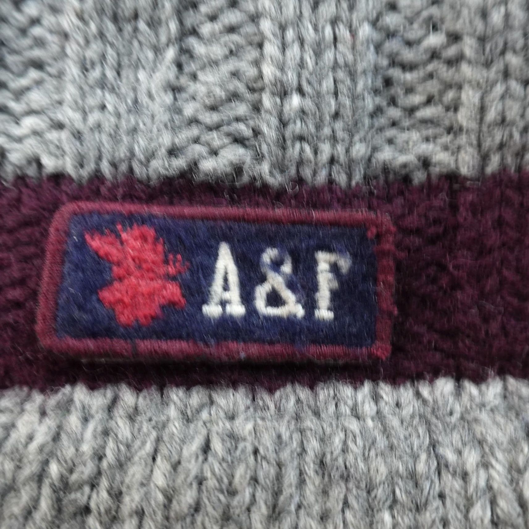 Abercrombie & Fitch VINTAGE Abercrombie & Fitch Beanie Hat Mens One Size Gray Wool Knit Lined Winter Y2K Train of Thought Size ONE SIZE - 2 Thumbnail