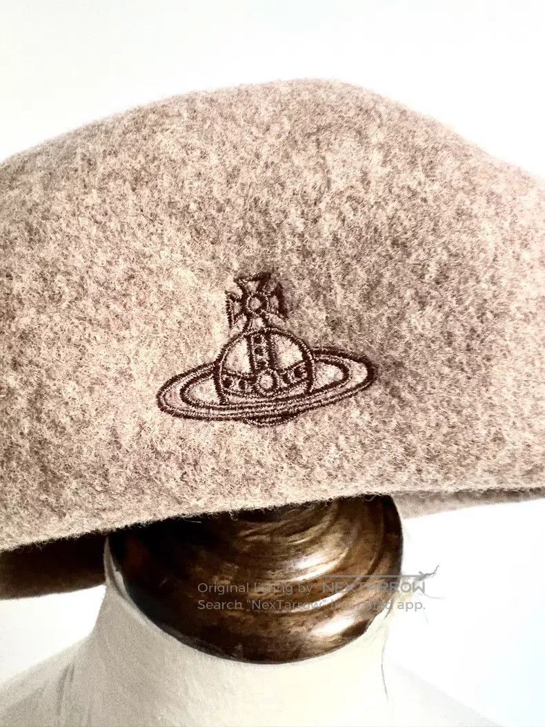 Vivienne Westwood Vivienne Westwood Used Beige Saturn Beret Size ONE SIZE - 2 Thumbnail