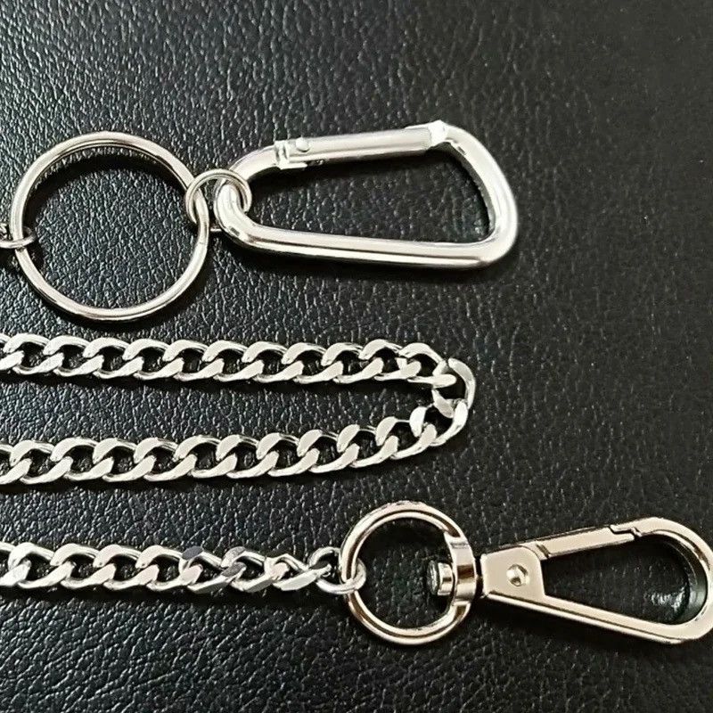 Vintage Stainless steel Long Metal Wallet Belt Chain Size ONE SIZE - 4 Thumbnail