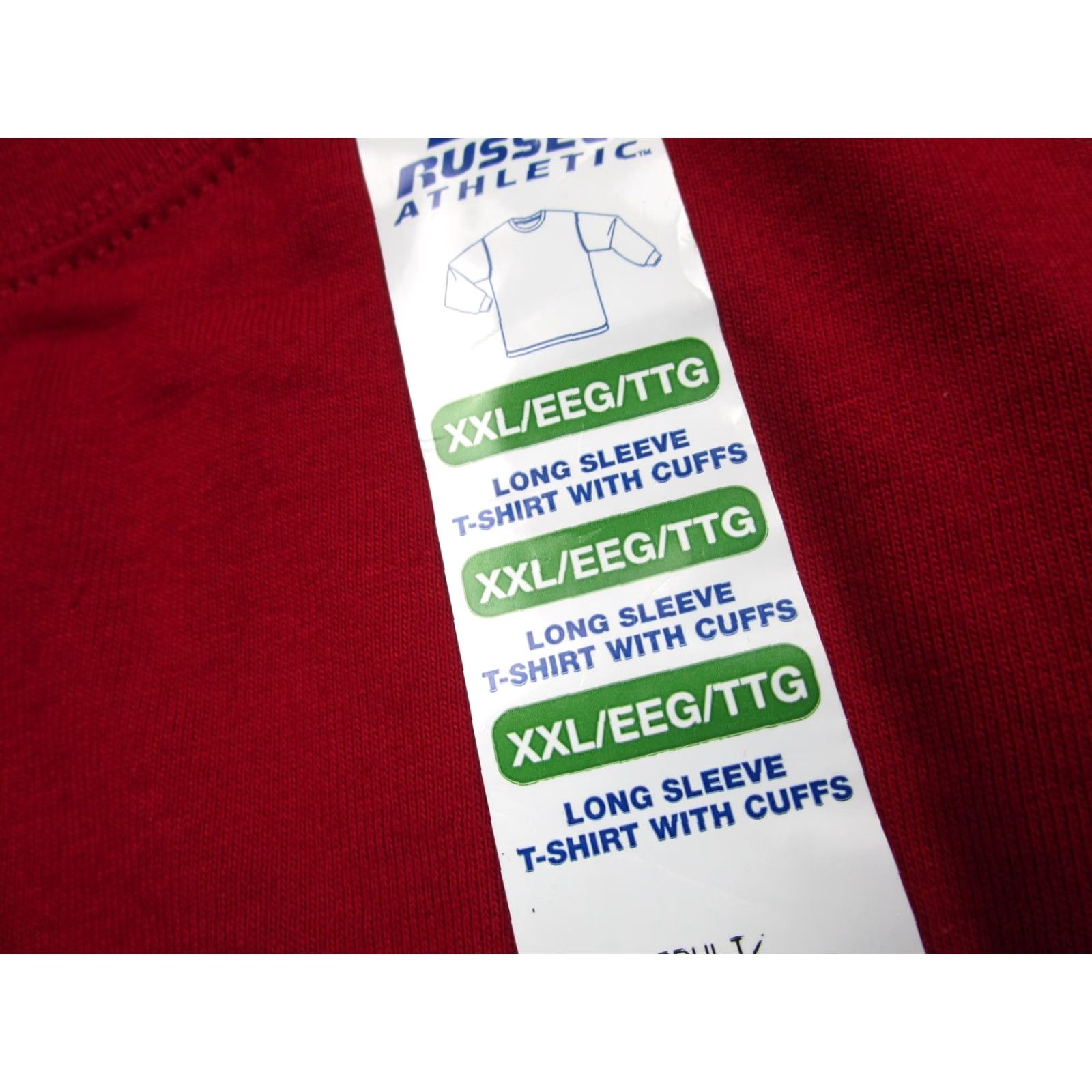 Russell Athletic RUSSELL ATHLETIC Long Sleeve Shirt Mens 2XL Cardinal Red Crewneck Cotton Size US XXL / EU 58 / 5 - 5 Thumbnail