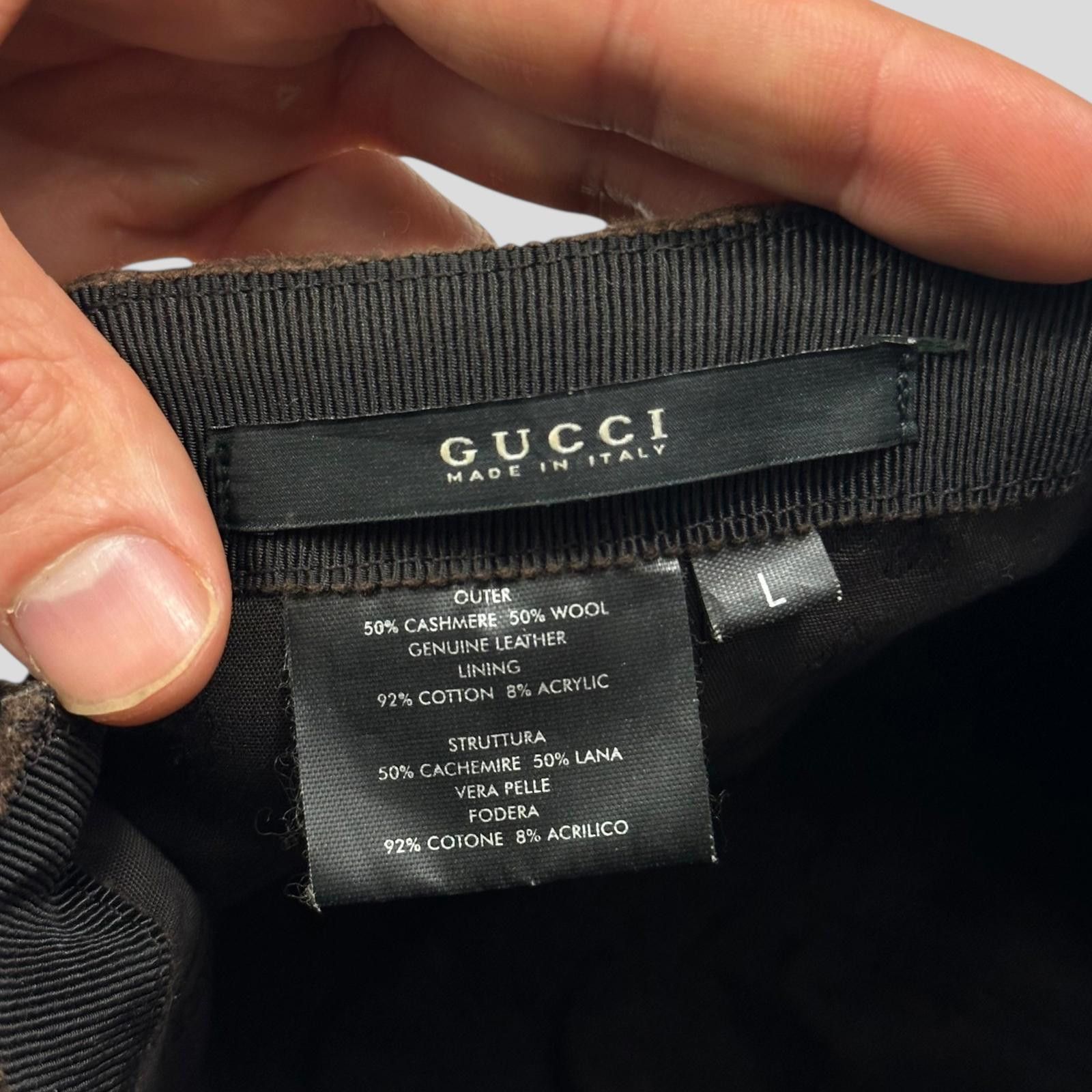 Gucci Gucci 00’s Cashmere Wool Leather Newsboy Jockey Hat - S/M Size ONE SIZE - 8 Thumbnail