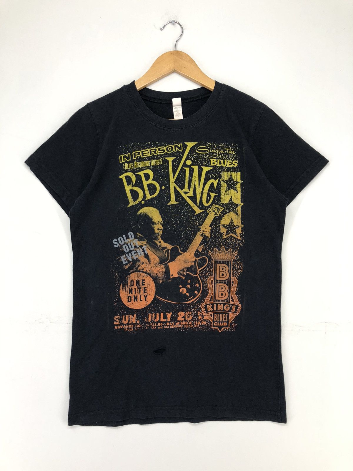 Band Tees Bb King Tour Jazz Big Print Distressed Tshirt Size S / US 4 / IT 40 - 1 Thumbnail