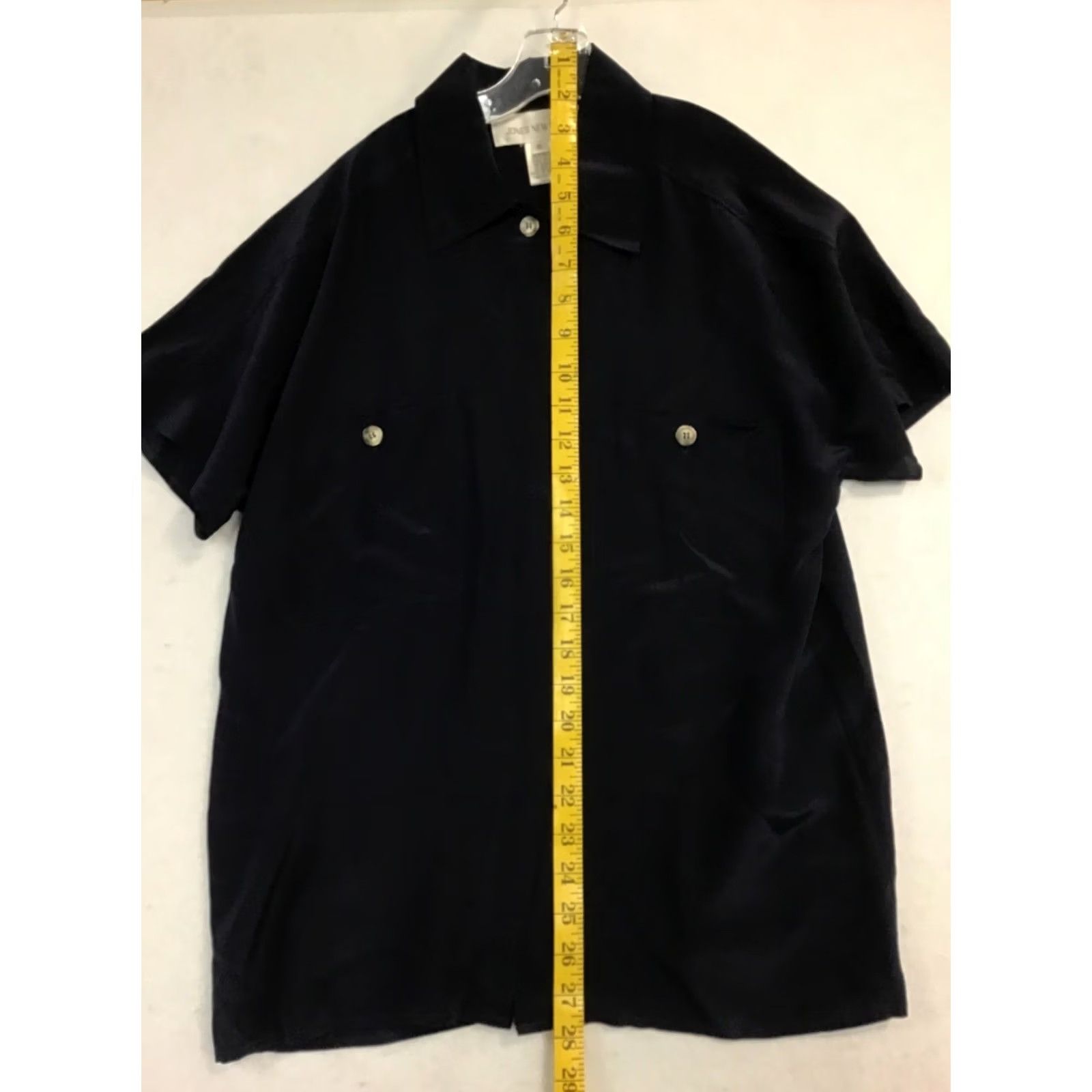 Jones New York Jones New York Womens Silk Button-Up Blouse Navy Size 6 Short Sleeve Size M / US 6-8 / IT 42-44 - 5 Thumbnail