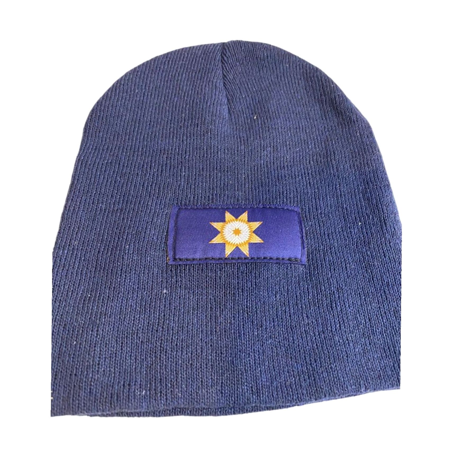 Vintage Navy Blue Knit Beanie Hat Star Logo Adult Men One Size Beanie Polyester Stock Image Size ONE SIZE - 2 Thumbnail