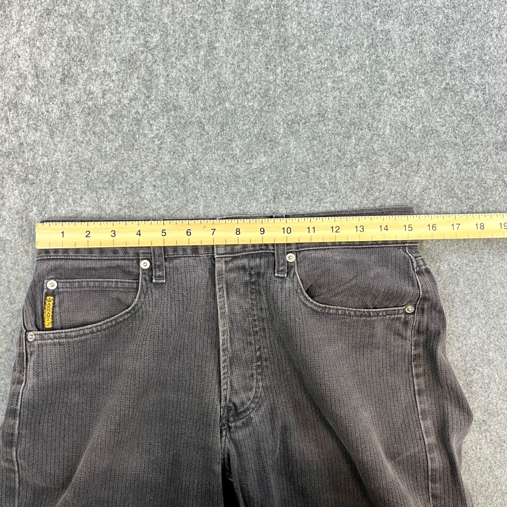 Vintage VINTAGE Armani Jeans Jeans Relaxed 30 30 Grey Italy Mens Straight 5-Pocket Denim Button Closure Dark Grey Herringbone Fashion Everyday Comfort Size US 30 / EU 46 - 6 Thumbnail