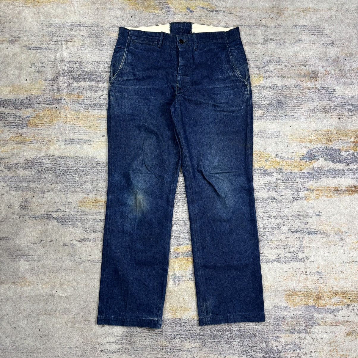 Japanese Brand Workers co military indigo denim button fly Size US 32 / EU 48 - 1 Thumbnail