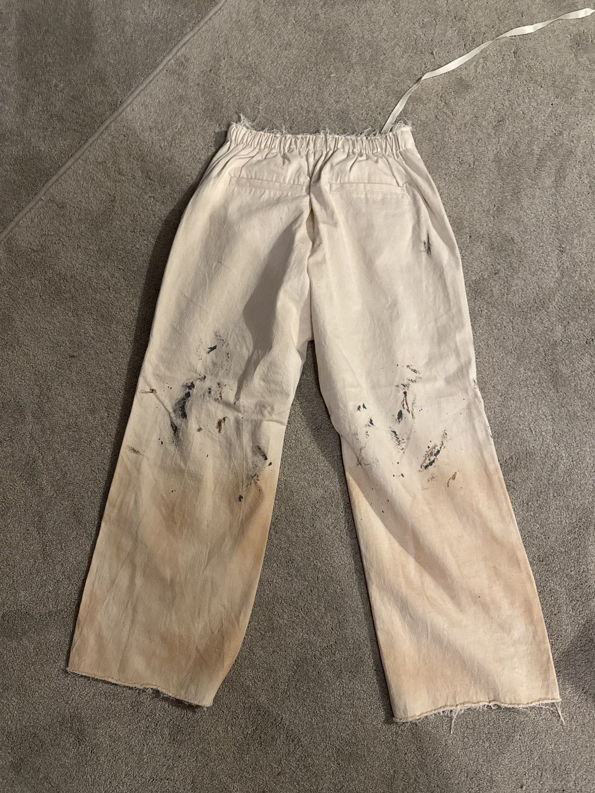 Individual Sentiments Cream Paint trousers Size US 33 - 4 Thumbnail