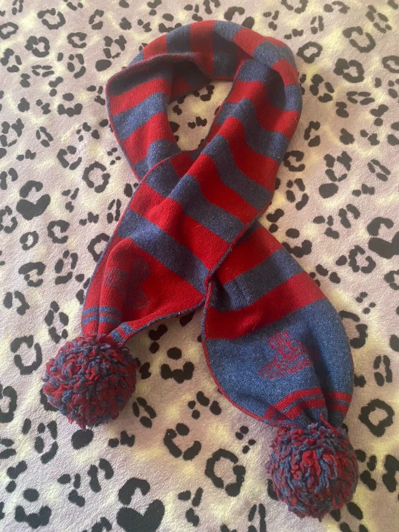 Vivienne Westwood Vivienne Westwood Red Blue Pom Pom Scarf - dmc Size ONE SIZE - 1 Thumbnail