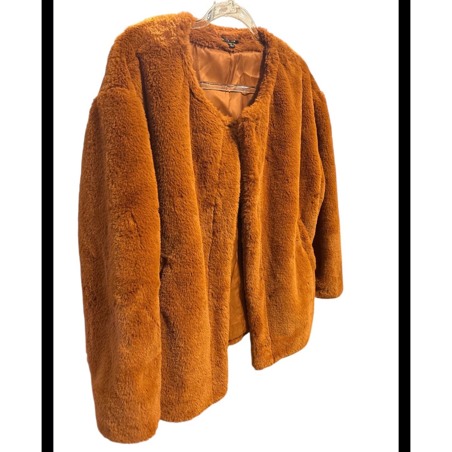 The Unbranded Brand Lunik Burnt Brown Faux Fur Jacket Size Large Size L / US 10 / IT 46 - 2 Thumbnail