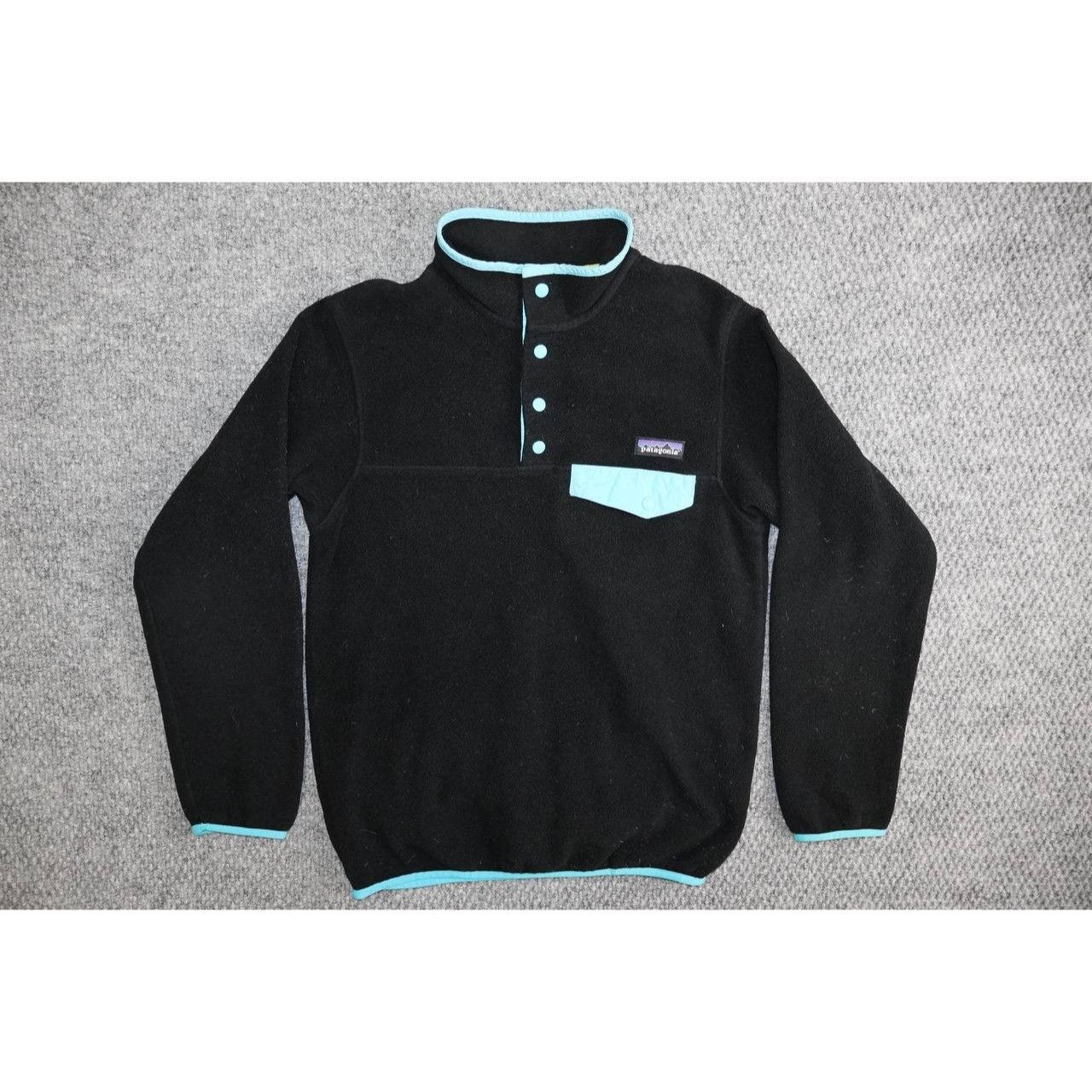 Patagonia Vintage Patagonia Black Synchilla Snap T Pullover Blue Trim Size XS / US 0-2 / IT 36-38 - 8 Thumbnail
