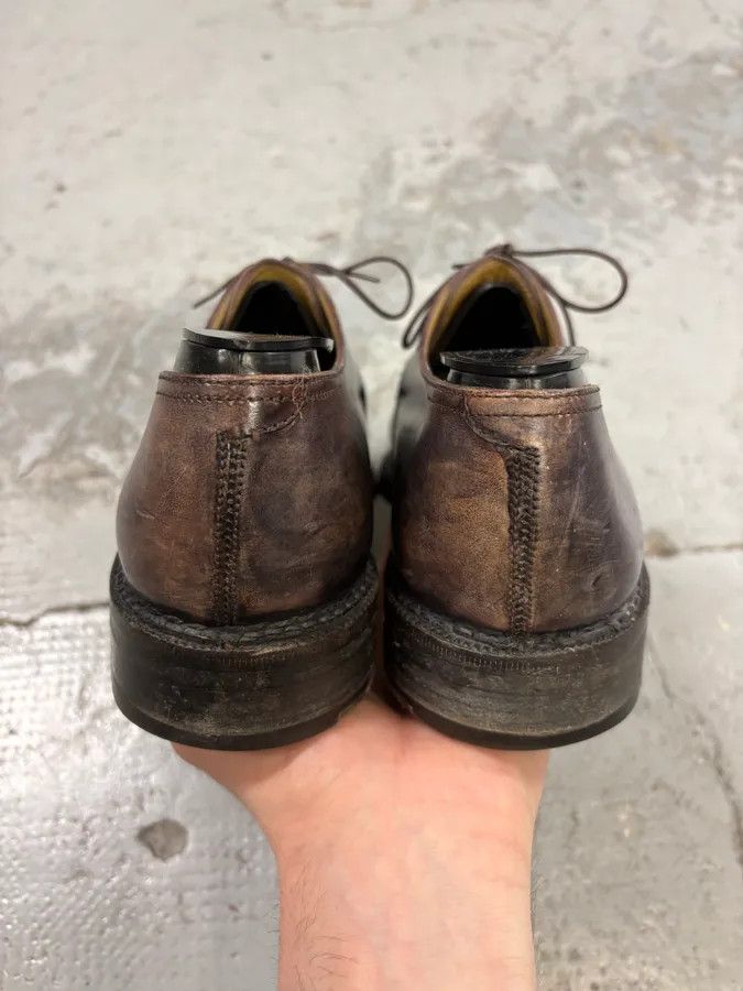Berluti 2000s Berluti Brown Eroded Leather Derby Shoes Size US 9 / EU 42 - 7 Thumbnail