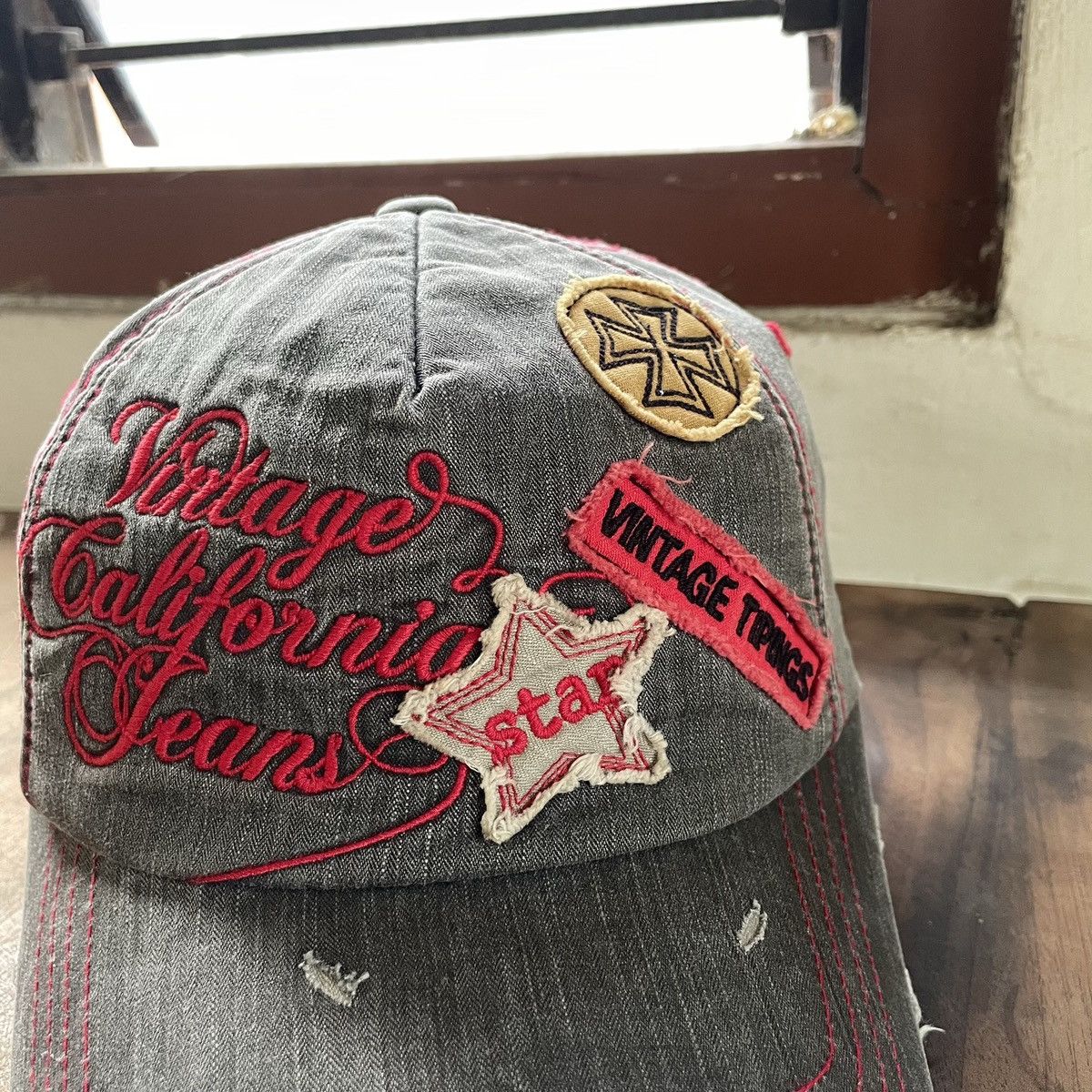 Unsound Rags SICK. Patch work vintage California jeans hat, unique stitch Size ONE SIZE - 2 Thumbnail