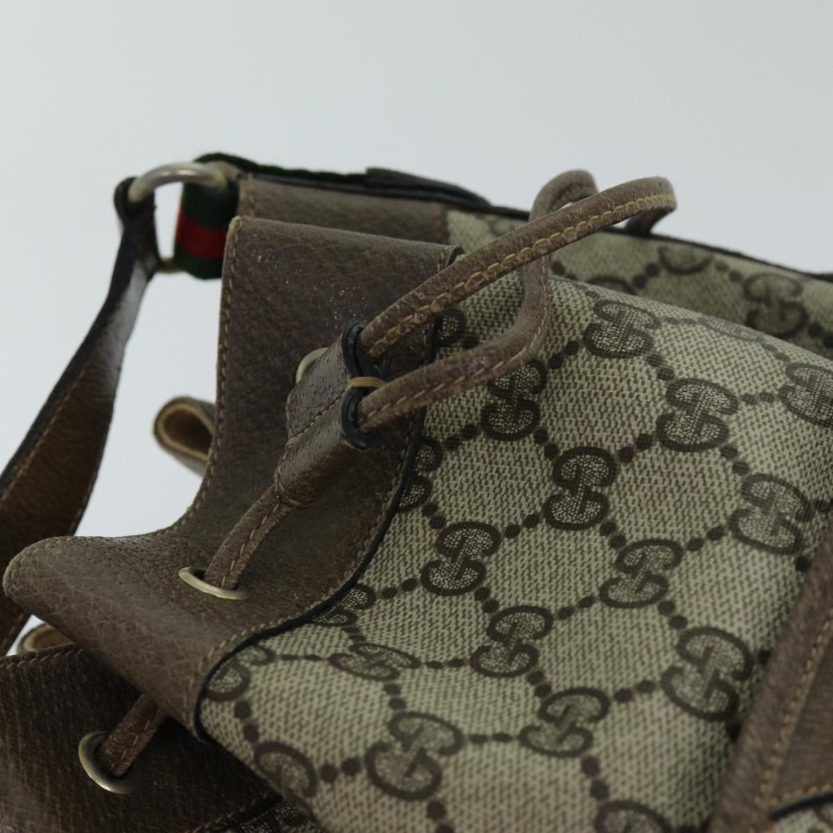 Gucci GUCCI Web Sherry Line GG Supreme Shoulder Bag Beige Red 41 Size ONE SIZE - 7 Thumbnail