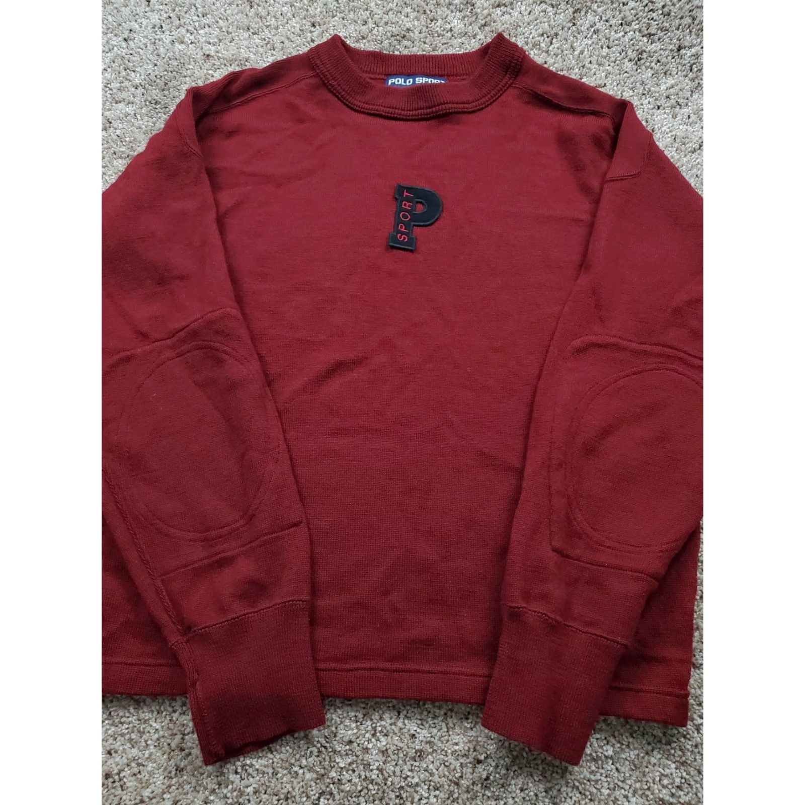 Polo Ralph Lauren VINTAGE Polo Ralph Lauren Sweater Shirt Mens Small Red Wool Knit 90s Polo Sport Embroidered Logo Classic Pullover Crew Neck Size US S / EU 44-46 / 1 - 3 Thumbnail