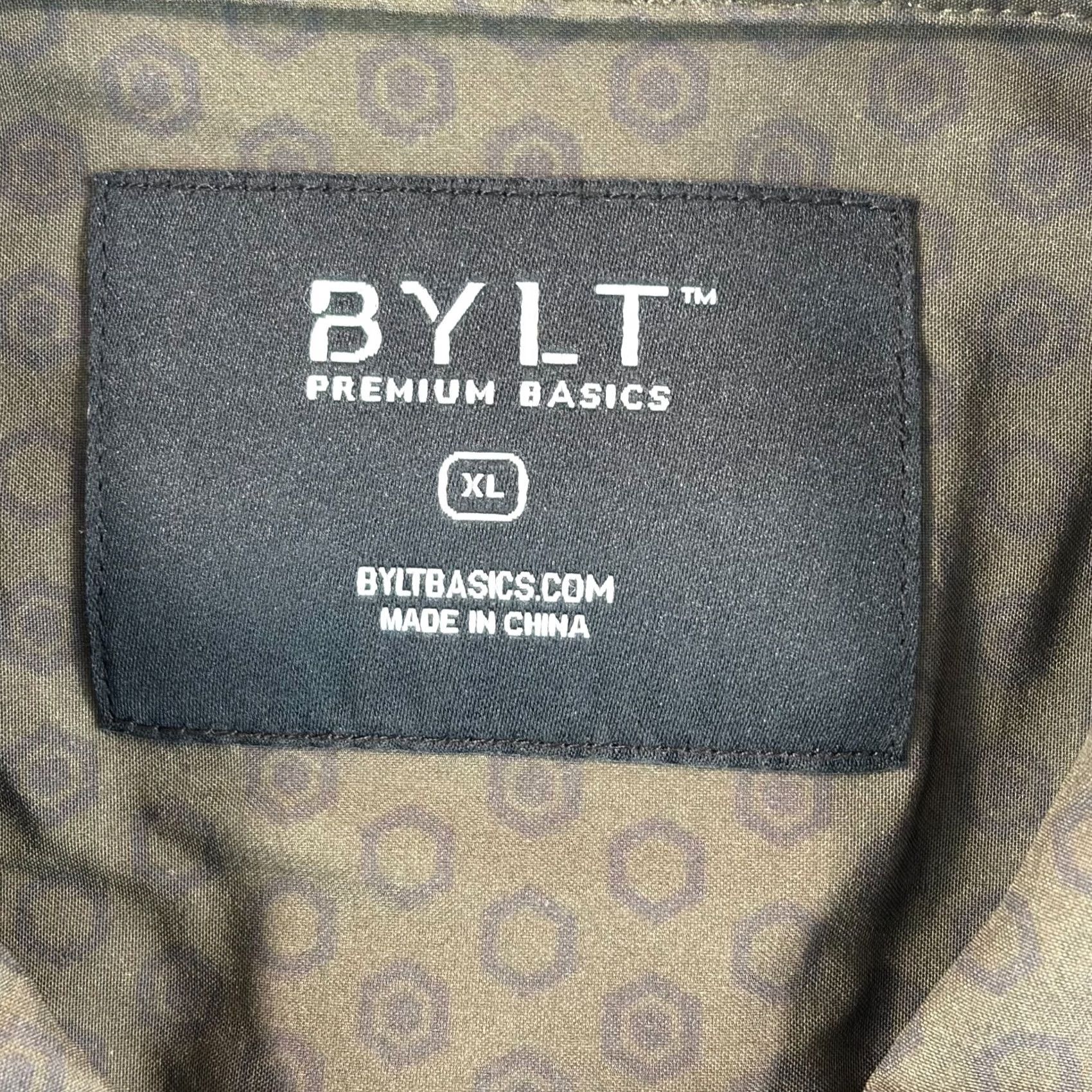 Rivieras BYLT Riviera Shirt Men XL Green Geometric Button-Up Casual Shirt Ss Short Sleeve Size US XL / EU 56 / 4 - 2 Thumbnail
