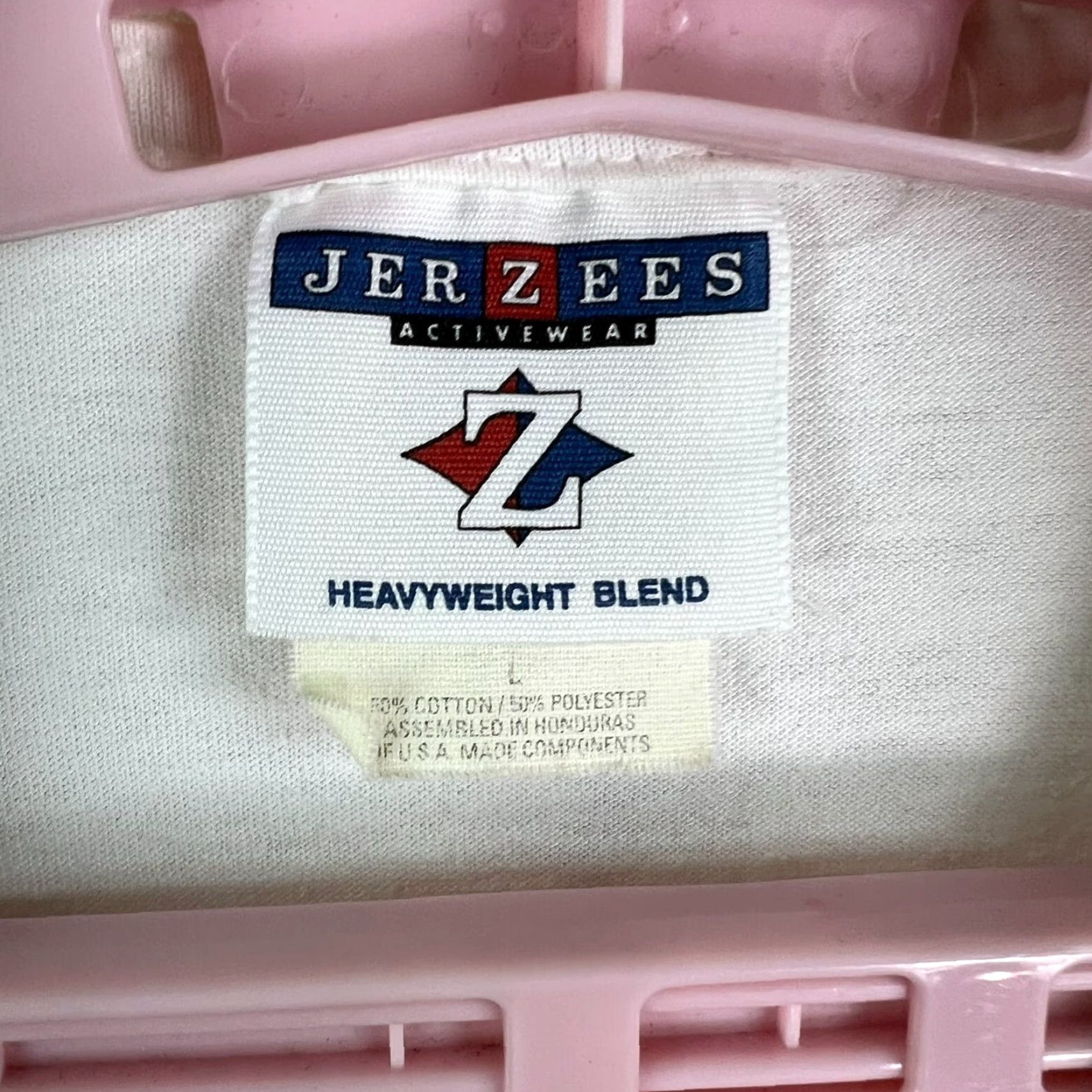 Jerzees VINTAGE Jerzees T-Shirt Mens L Triple Crown Hockey Tournament Series White Crew Neck Long Sleeve Graphic Print USA Theme Limited Edition Size US L / EU 52-54 / 3 - 4 Thumbnail