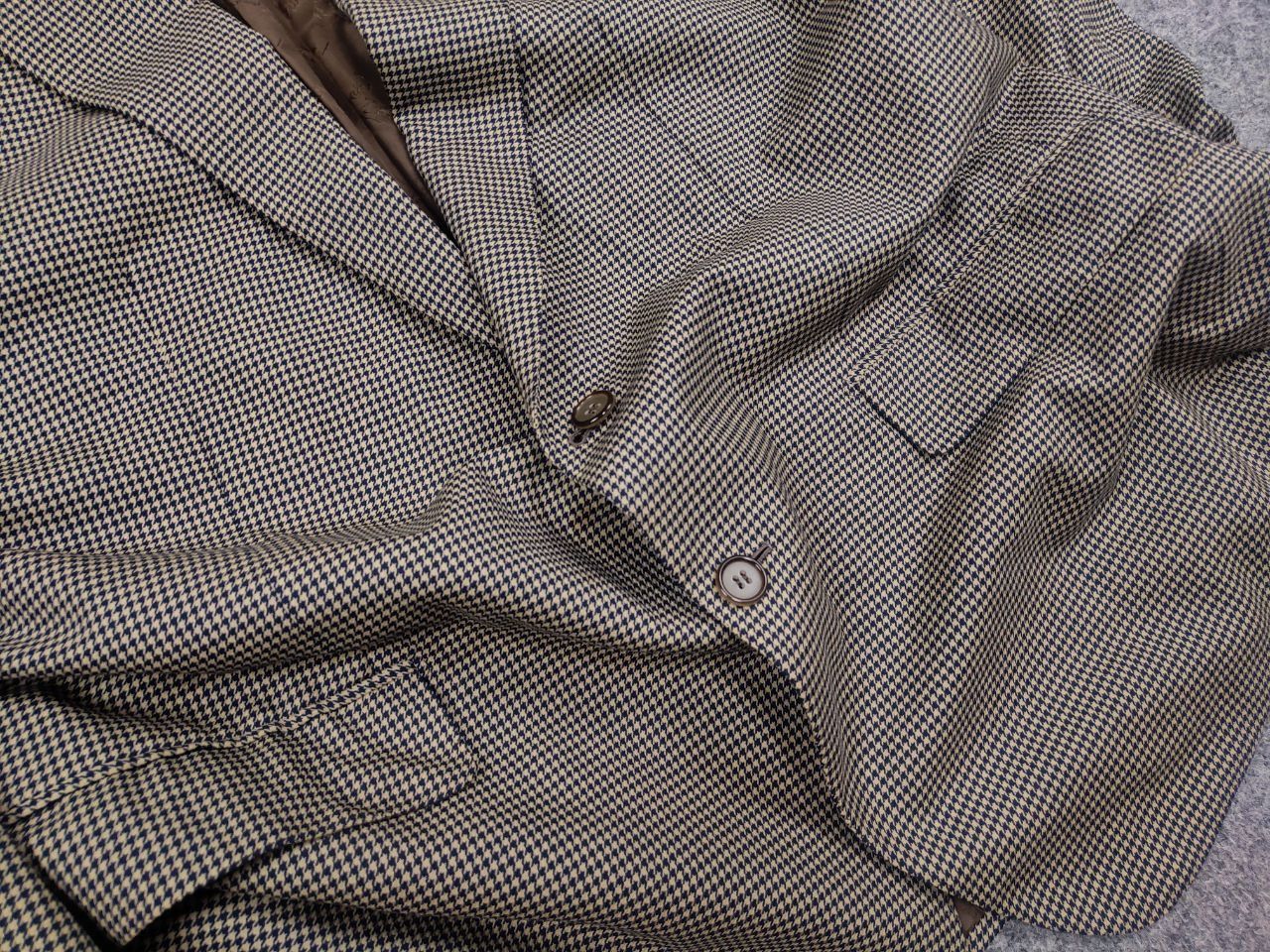 Brioni Brioni Vintage Houndstooth pattern Wool Beige Blazer Jacket Size US L / EU 52-54 / 3 - 8 Thumbnail