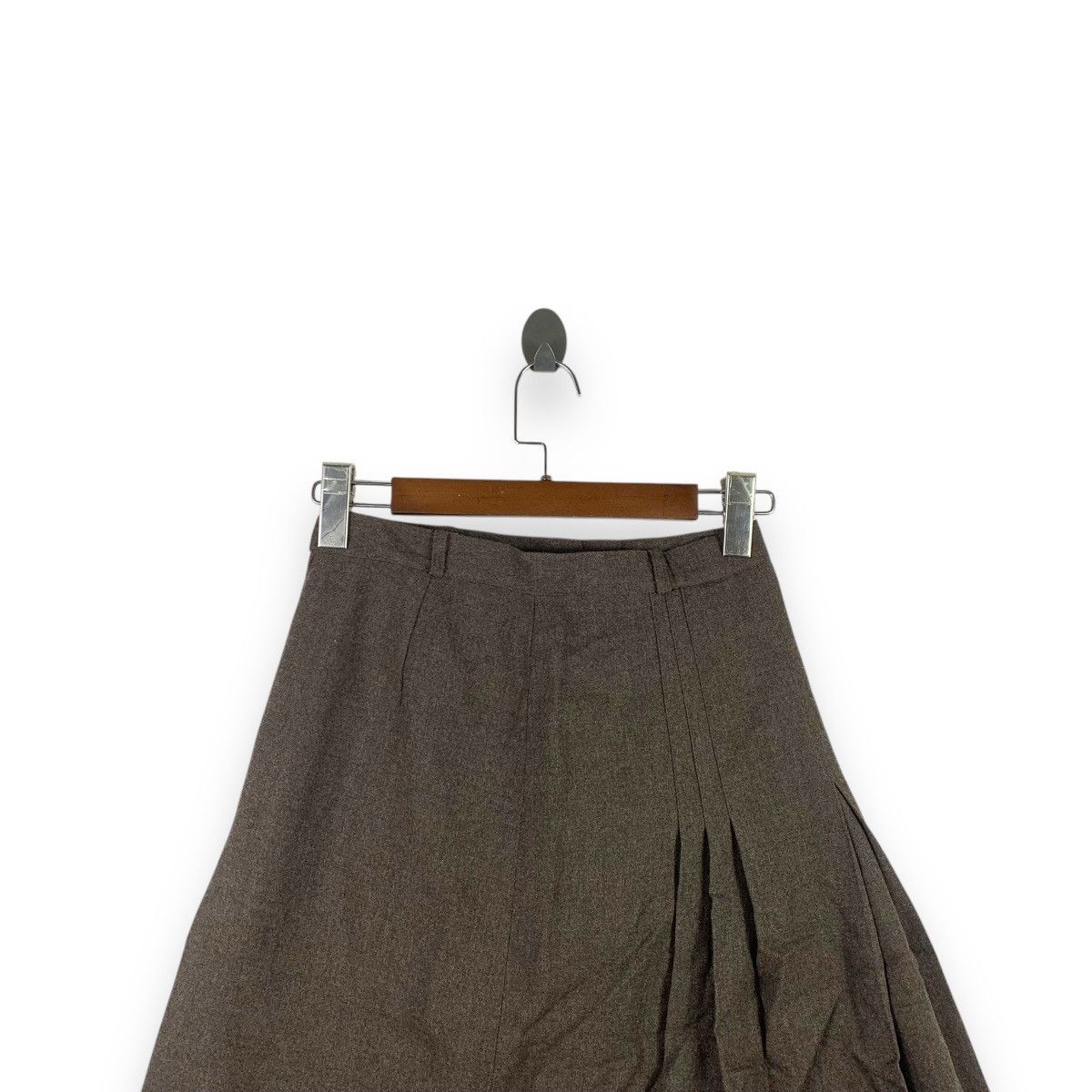 Vintage Vintage CHELL YAMAMOTO JAPSN Pleated Wool Midi Skirt Size 28" / US 6 / IT 42 - 2 Thumbnail