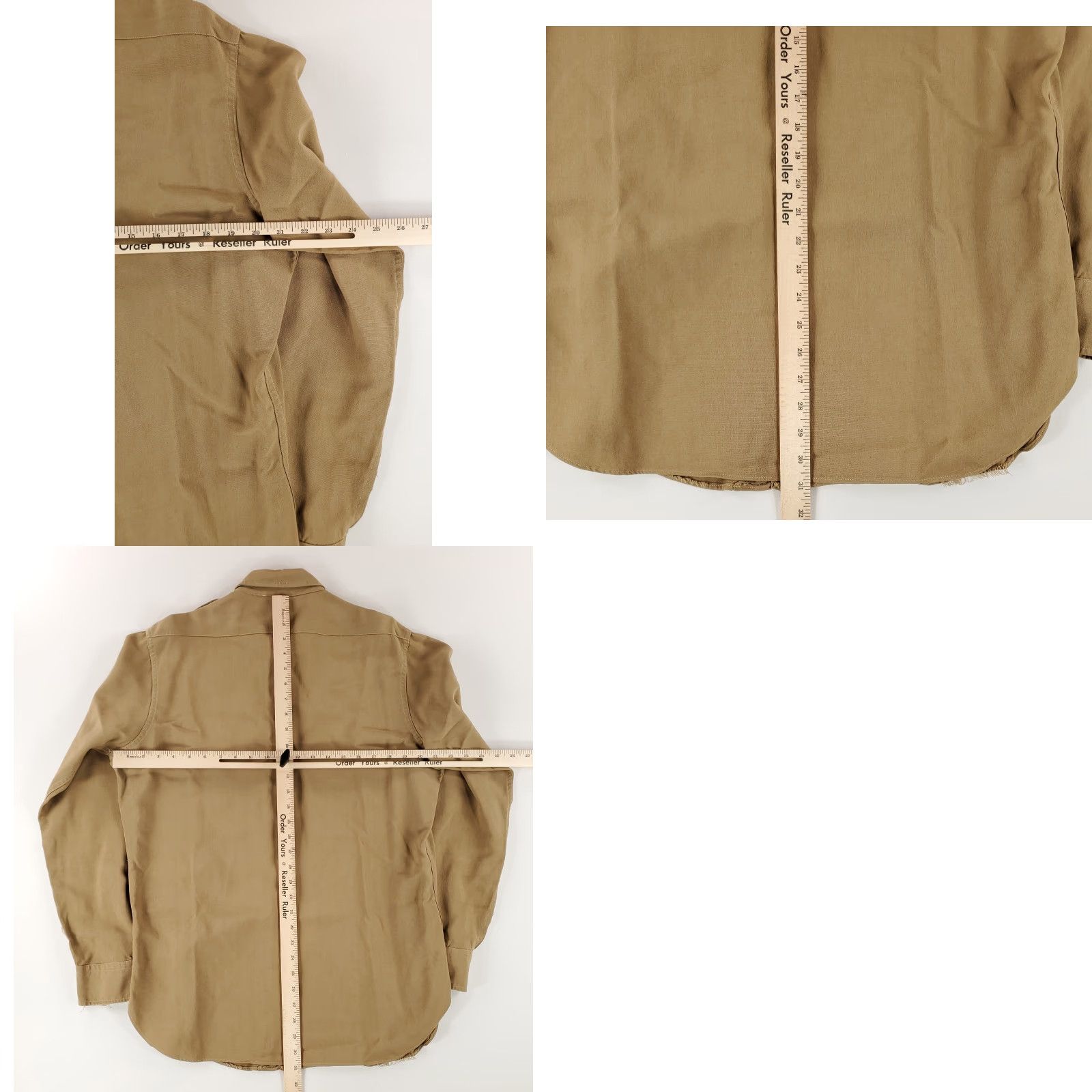 Vintage VINTAGE US Army Wool Button Up Shirt Officers Field Shirt Tan XL Mens Long Sleeve 40s 50s Size US XL / EU 56 / 4 - 8 Thumbnail