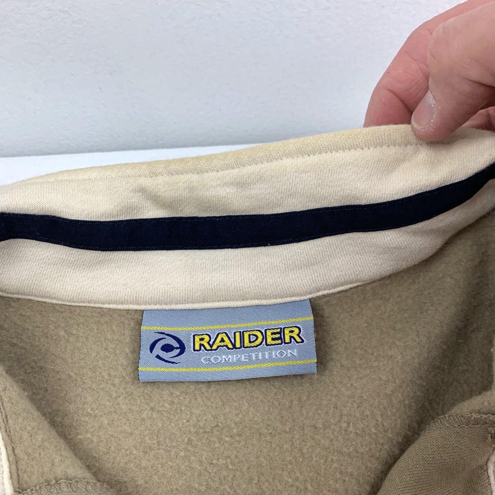 Vintage VINTAGE Raider Competition Sweatshirt Adult Large Tan Quarter Zip Pullover Y2K 90s Grunge Skater Mens Brown Solid Zip Collared Pattern Vintage Mens L Size US L / EU 52-54 / 3 - 6 Thumbnail