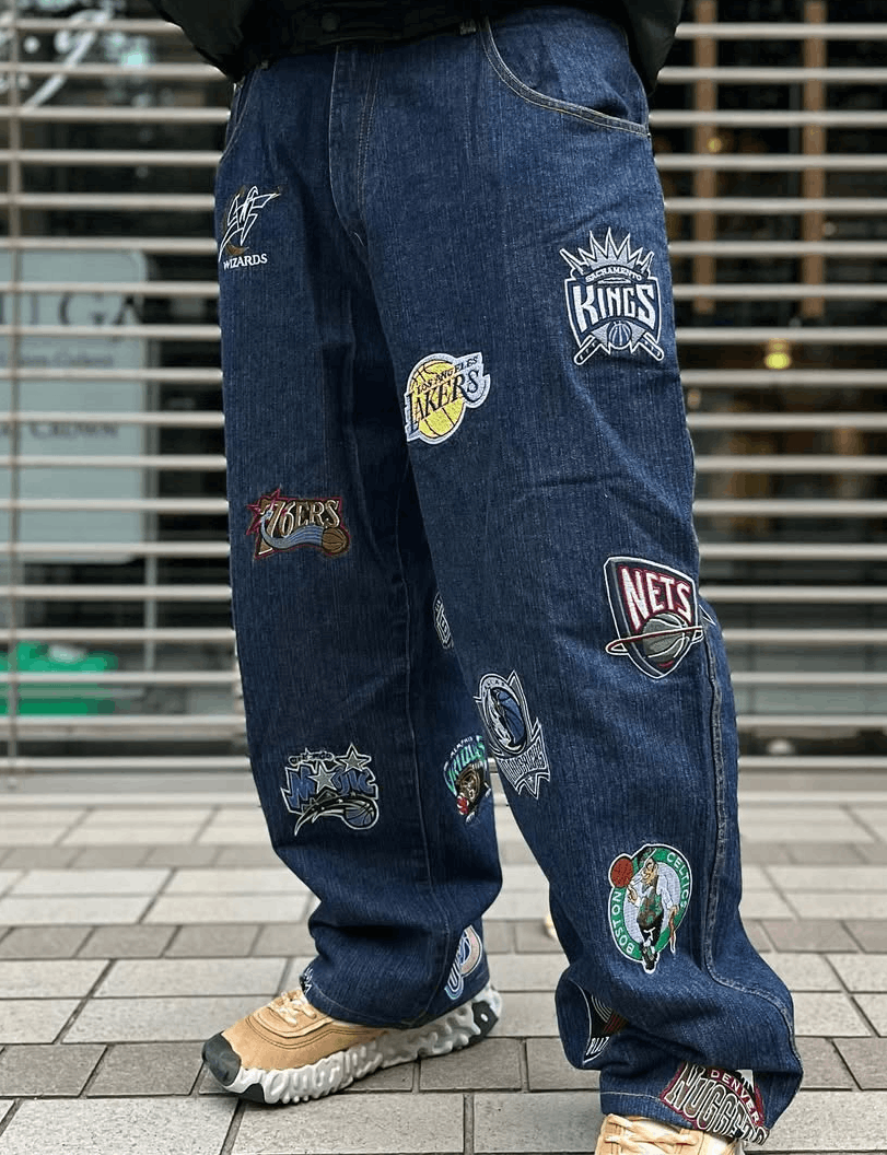 OLD UNK NBA デカワッペン デニムパンツ W40 90sコムドット 1990年代 