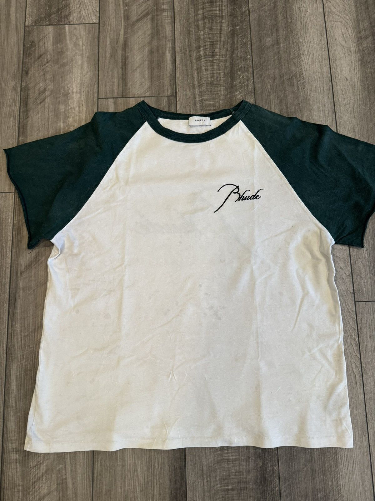 Rhude Rhude white & Green Raglan T-shirt Size US L / EU 52-54 / 3 - 2 Thumbnail