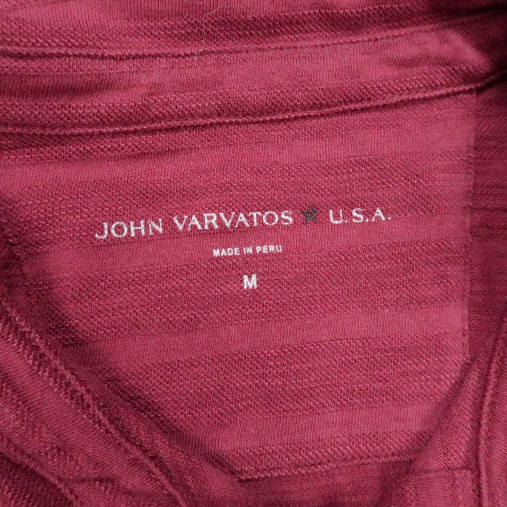 John Varvatos VINTAGE John Varvatos Shirt Mens Medium Red Striped Polo Short Sleeve Luxury Designer Size US M / EU 48-50 / 2 - 3 Thumbnail
