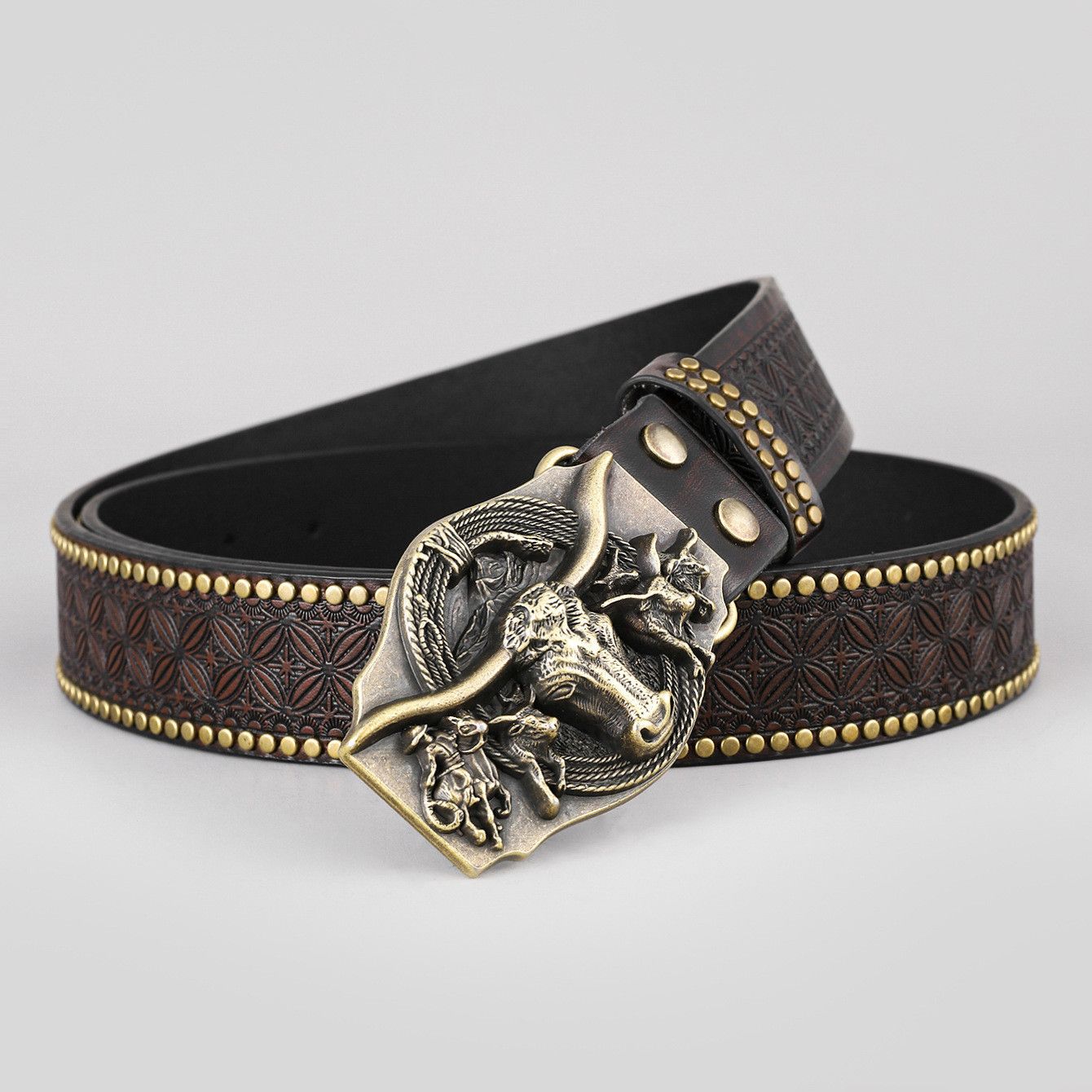 Other Vintage Cattle Pu Leather Belt Size ONE SIZE - 2 Thumbnail