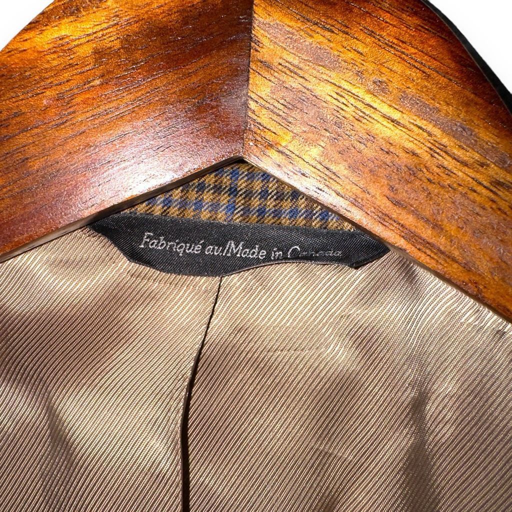 Samuelsohn Samuelsohn Brown & Navy Windowpane Super 100s Sport Coat 42R Size 42R - 4 Thumbnail