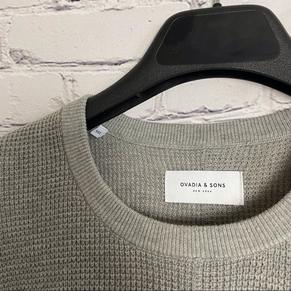Ovadia & Sons Ovadia And Sons Cotton Waffle Knit Crew Neck Sweater in Hea Size US XXL / EU 58 / 5 - 7 Thumbnail