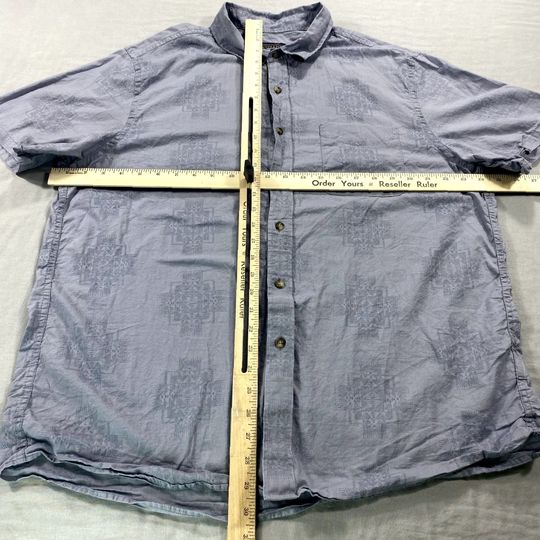 Pendleton Pendleton Shirt Mens XL Blue Button-Up Casual Outdoor Aztec Geometric 90s Western Decorated with Pockets Size US XL / EU 56 / 4 - 4 Thumbnail