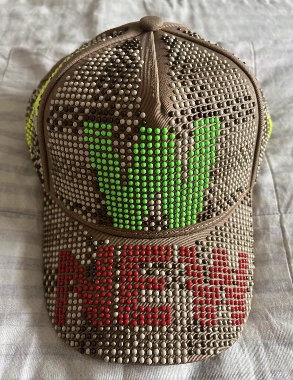 Walter Van Beirendonck Walter Van Beirendonck 25FW Digital Text Baseball Cap- Khaki Size ONE SIZE - 4 Thumbnail