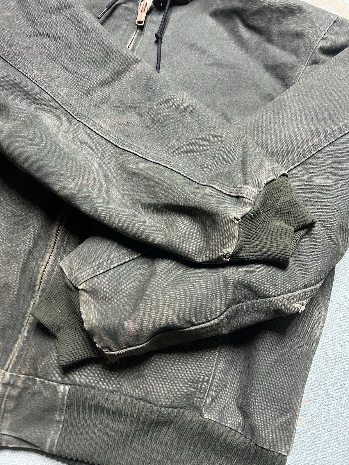 Vintage Vtg Carhartt hooded work jacket J130 MOS moss green faded XL Size US XL / EU 56 / 4 - 2 Thumbnail