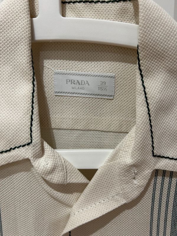 Prada Striped panel shirt with oversized stitching detail Size US M / EU 48-50 / 2 - 3 Thumbnail