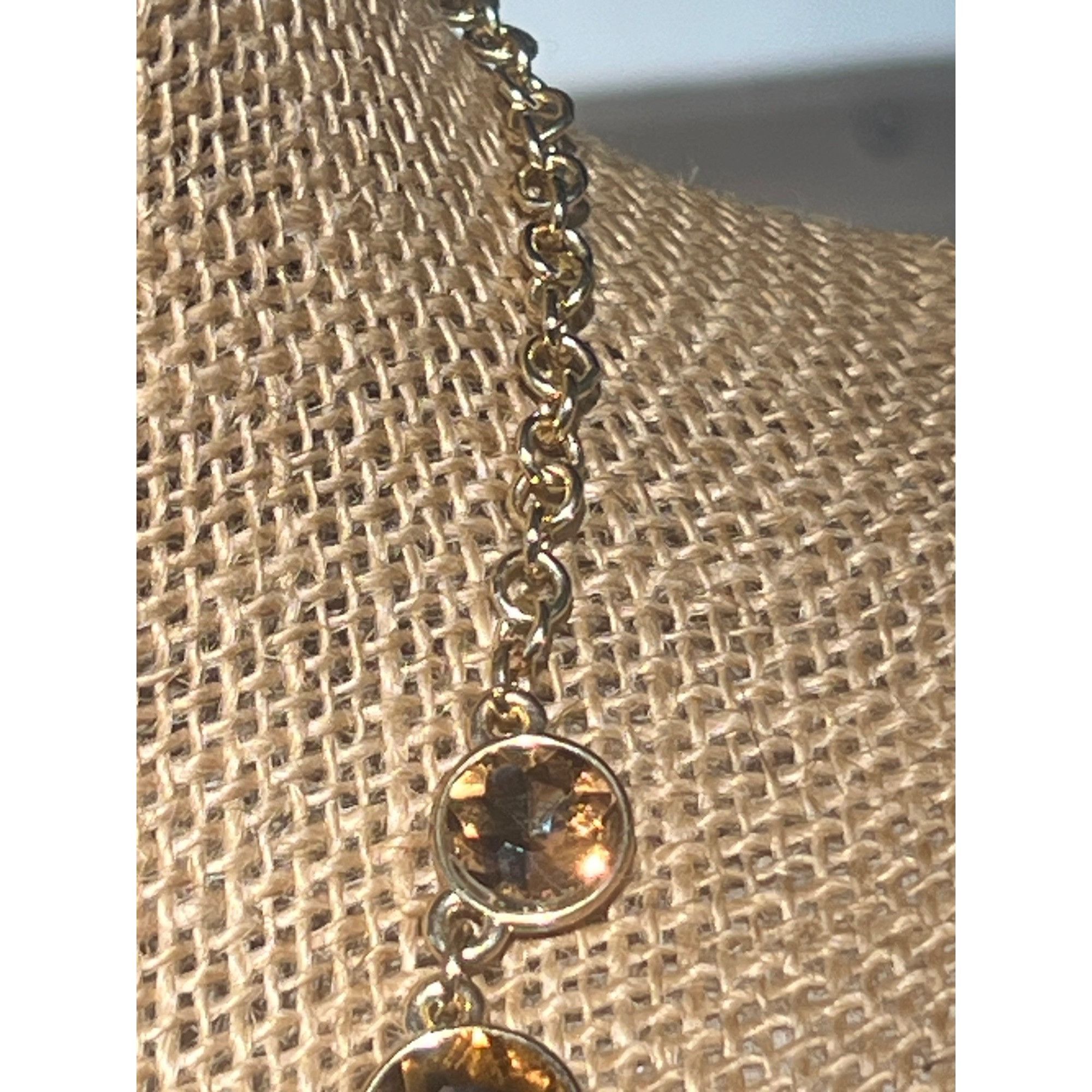 Liz Claiborne Liz Claiborne Gold Tone Bib Statement Necklace Brown Faceted Size ONE SIZE - 3 Thumbnail