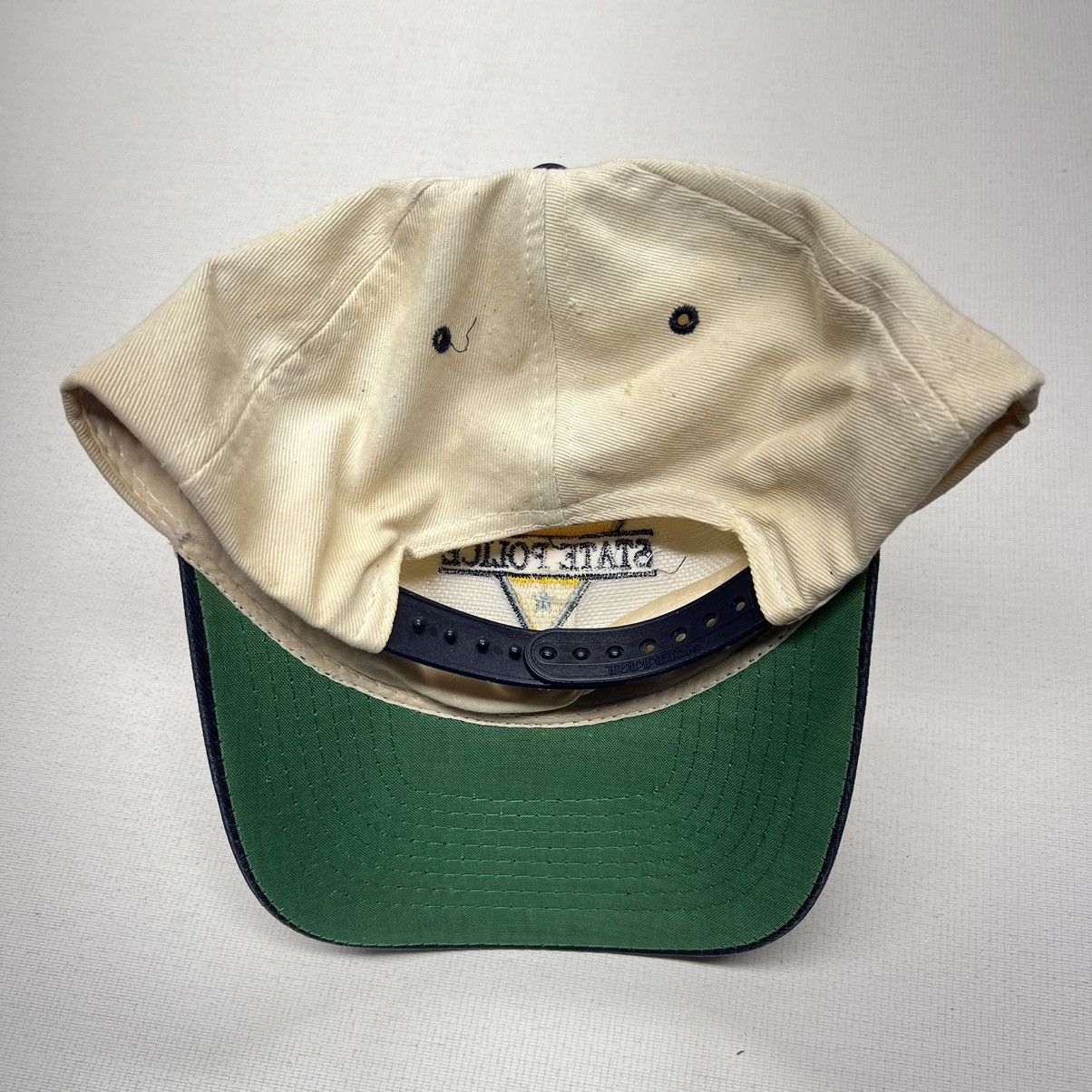 Vintage VTG State Police Hat Beige New Jersey Blue Snap Back Logo Size ONE SIZE - 5 Thumbnail