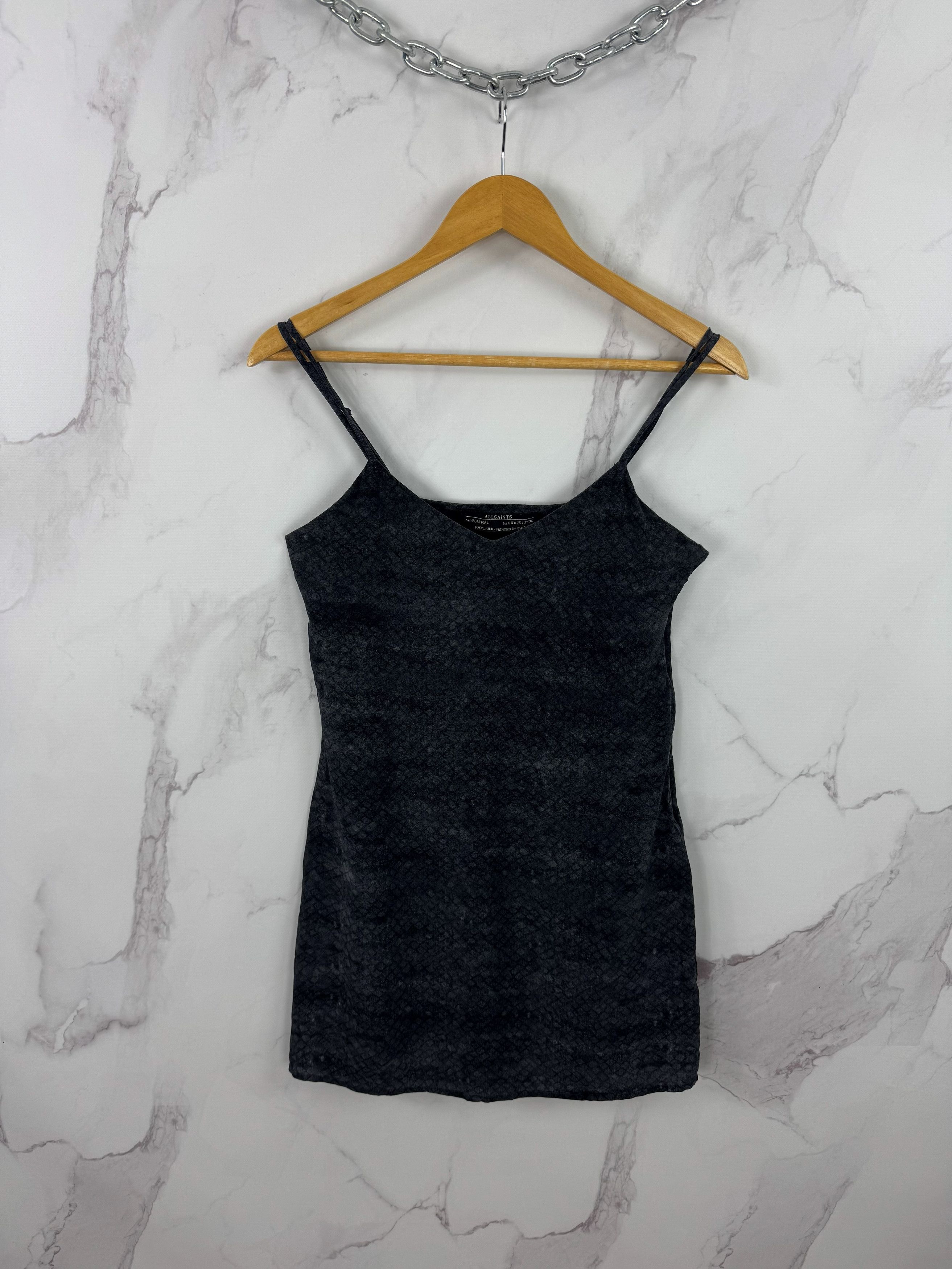 Allsaints AllSaints Snake Pattern Slip Silk Mini Dress Size US 4 EU 36 Size S / US 4 / IT 40 - 1 Thumbnail
