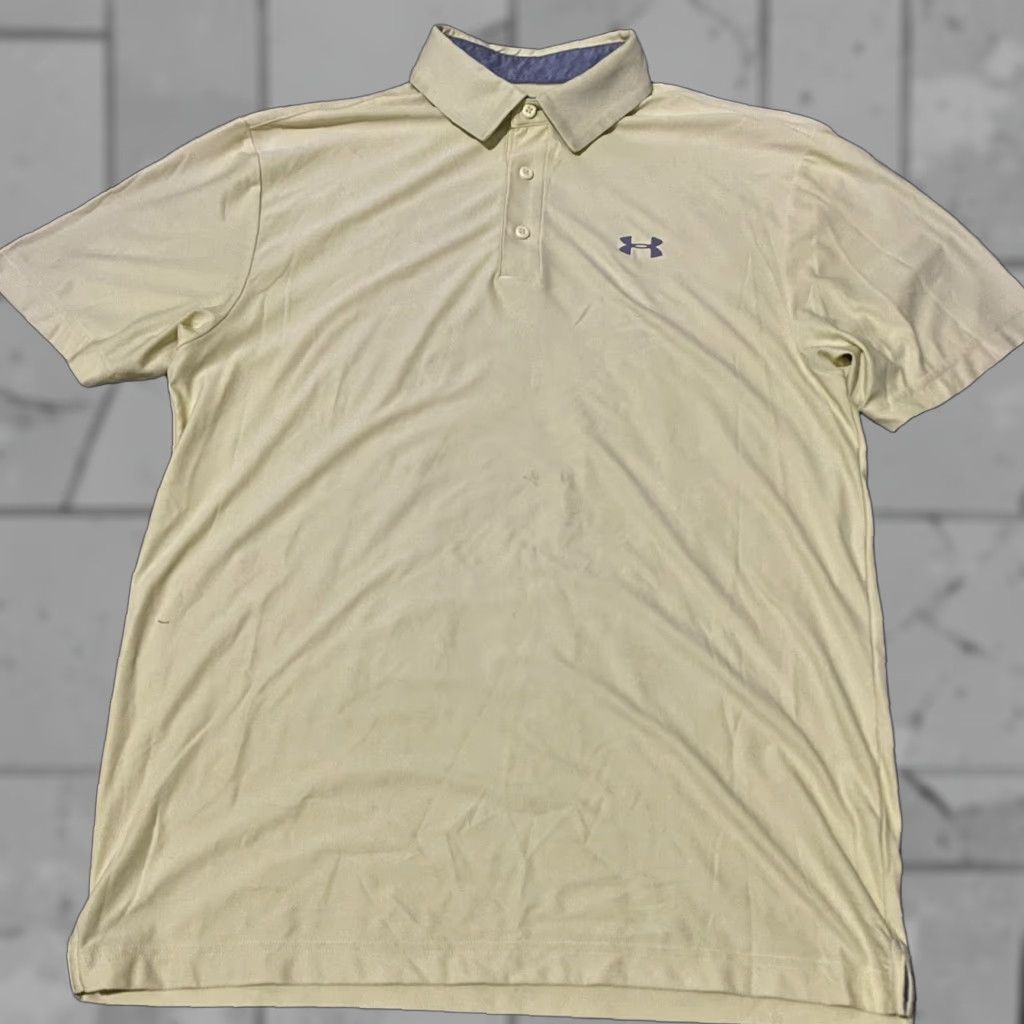 Under Armour Under Armour Loose Heat-Gear yellow athletic stretchy polo shirt Mens Size M Size US M / EU 48-50 / 2 - 1 Thumbnail