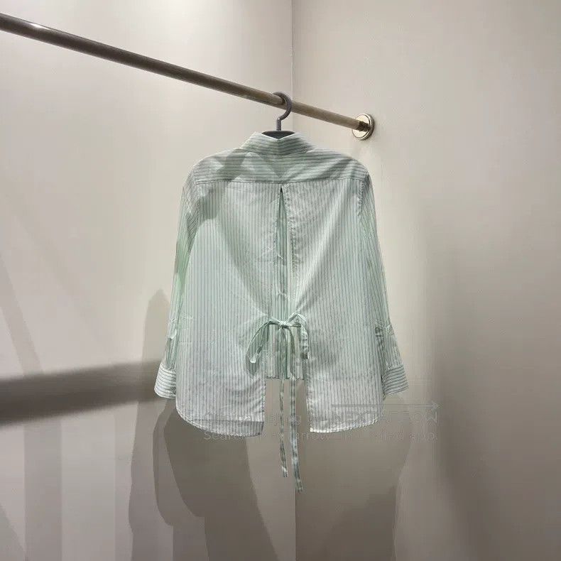 Loewe Loewe Light blue and white striped long-sleeved shirt, cot Size XXS / US 00 / IT 34 - 5 Thumbnail