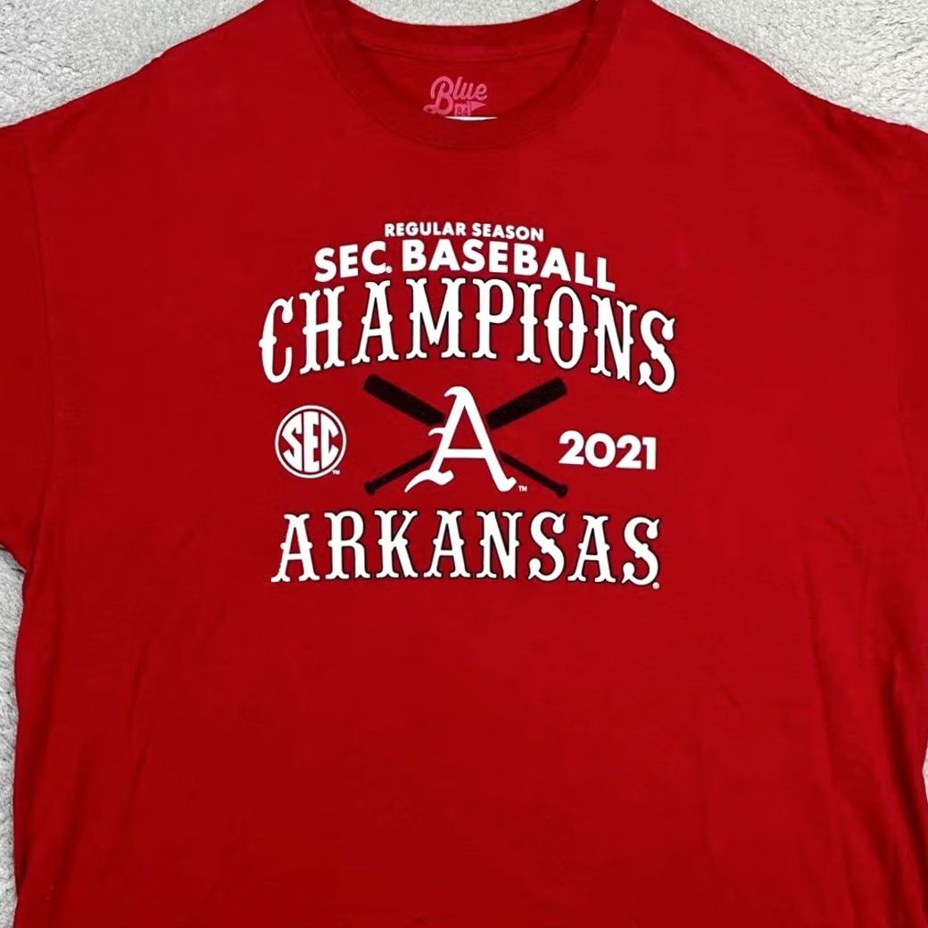 Vintage VINTAGE Arkansas Razorbacks Shirt Adult 2XL Red Baseball Tee Short Sleeve Mens Blue 84 Size US XXL / EU 58 / 5 - 2 Thumbnail