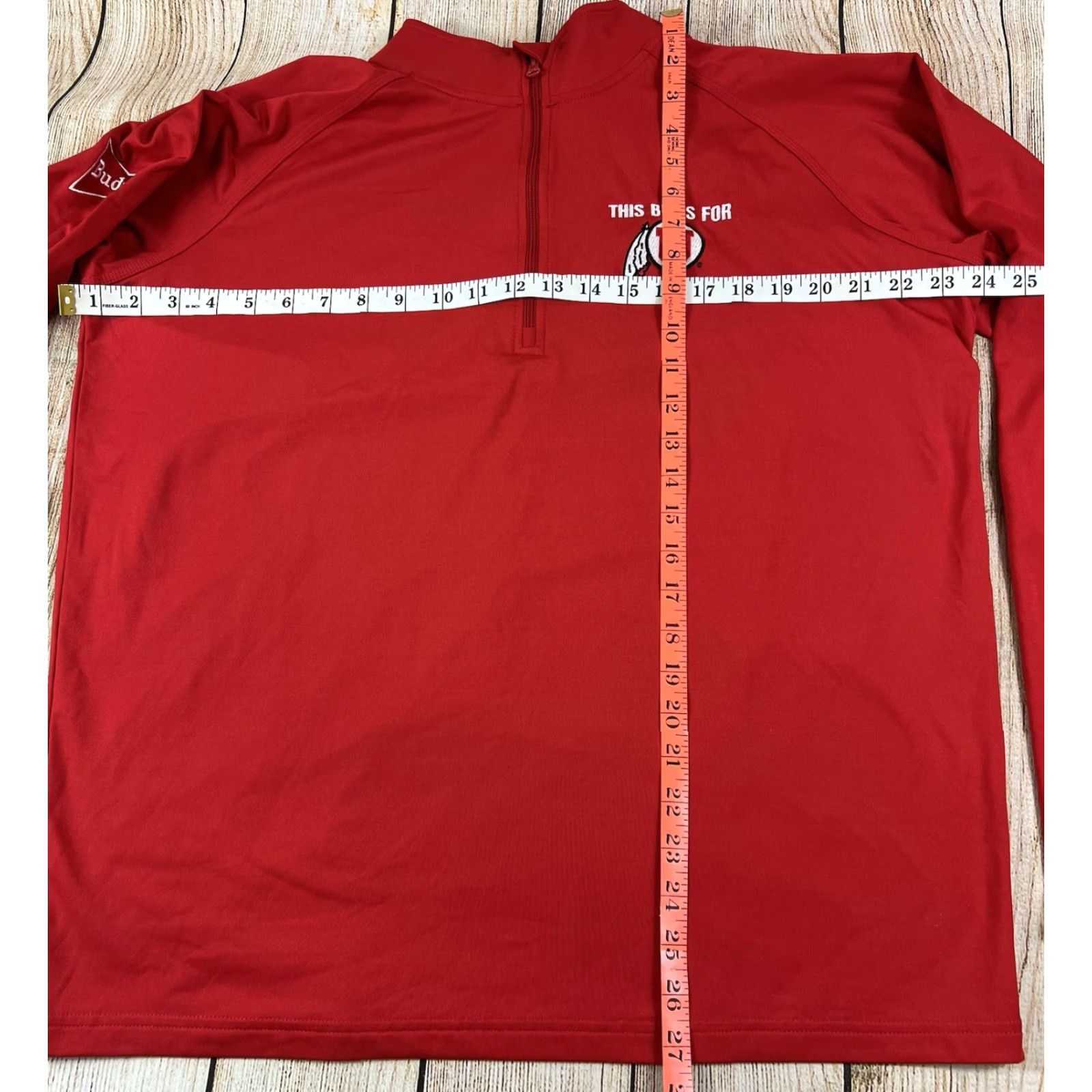 Budweiser Sport-Tek 1/4 Zip Pullover Red M Utah Utes This Buds For U Budweiser Sports Mens Size US M / EU 48-50 / 2 - 6 Thumbnail