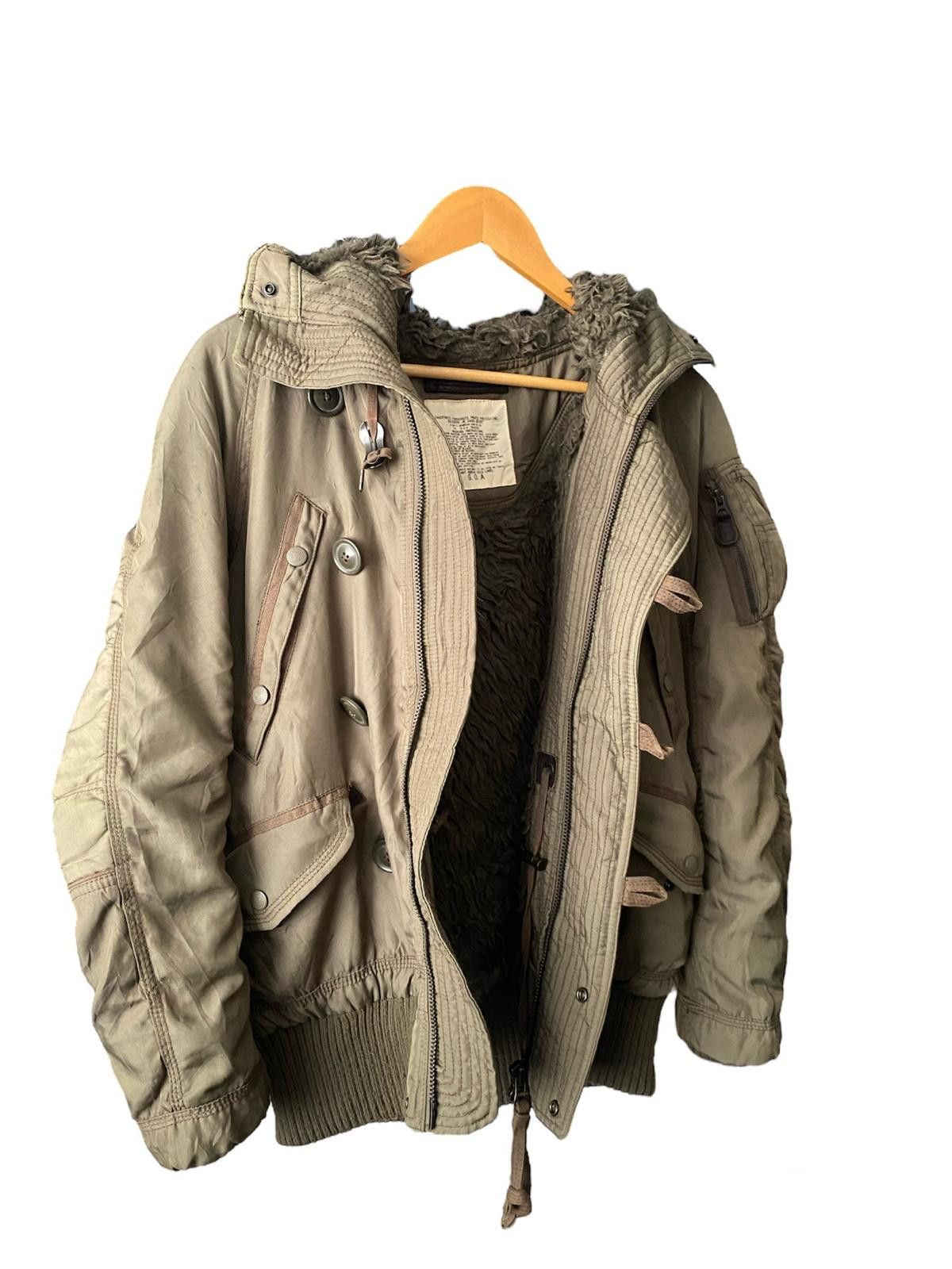 image of G.o.a. Fur Parachute Bomber Jacket Size S in Khaki, Men's