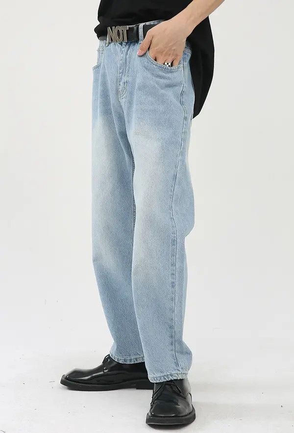 Japanese Brand Kawase x Miku Light blue washed trendy casual straight jeans Size US 32 / EU 48 - 5 Thumbnail