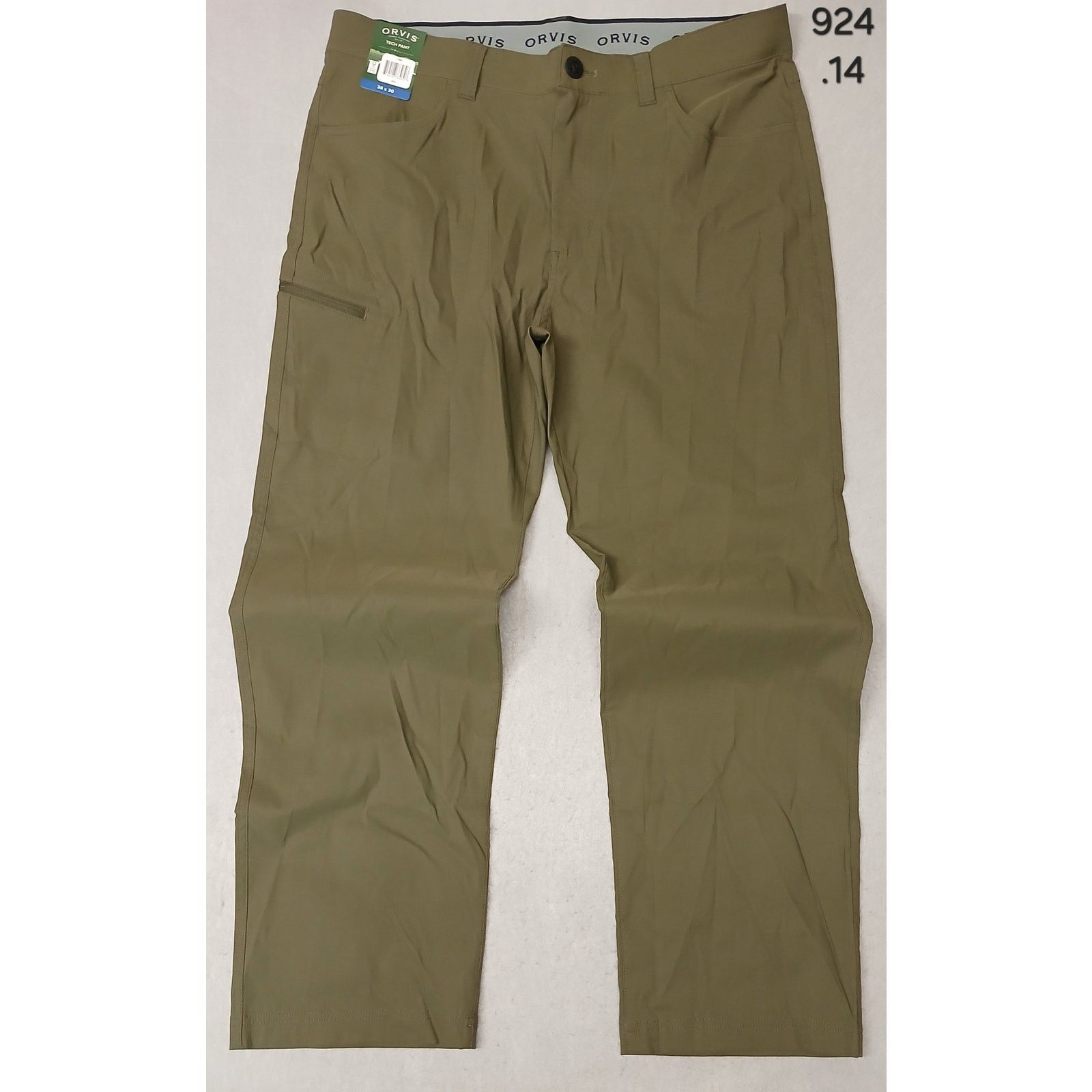 Orvis Orvis (36x30) Men's Olive Green Dri-Fit Straight Tech Pants Size US 36 / EU 52 - 1 Thumbnail