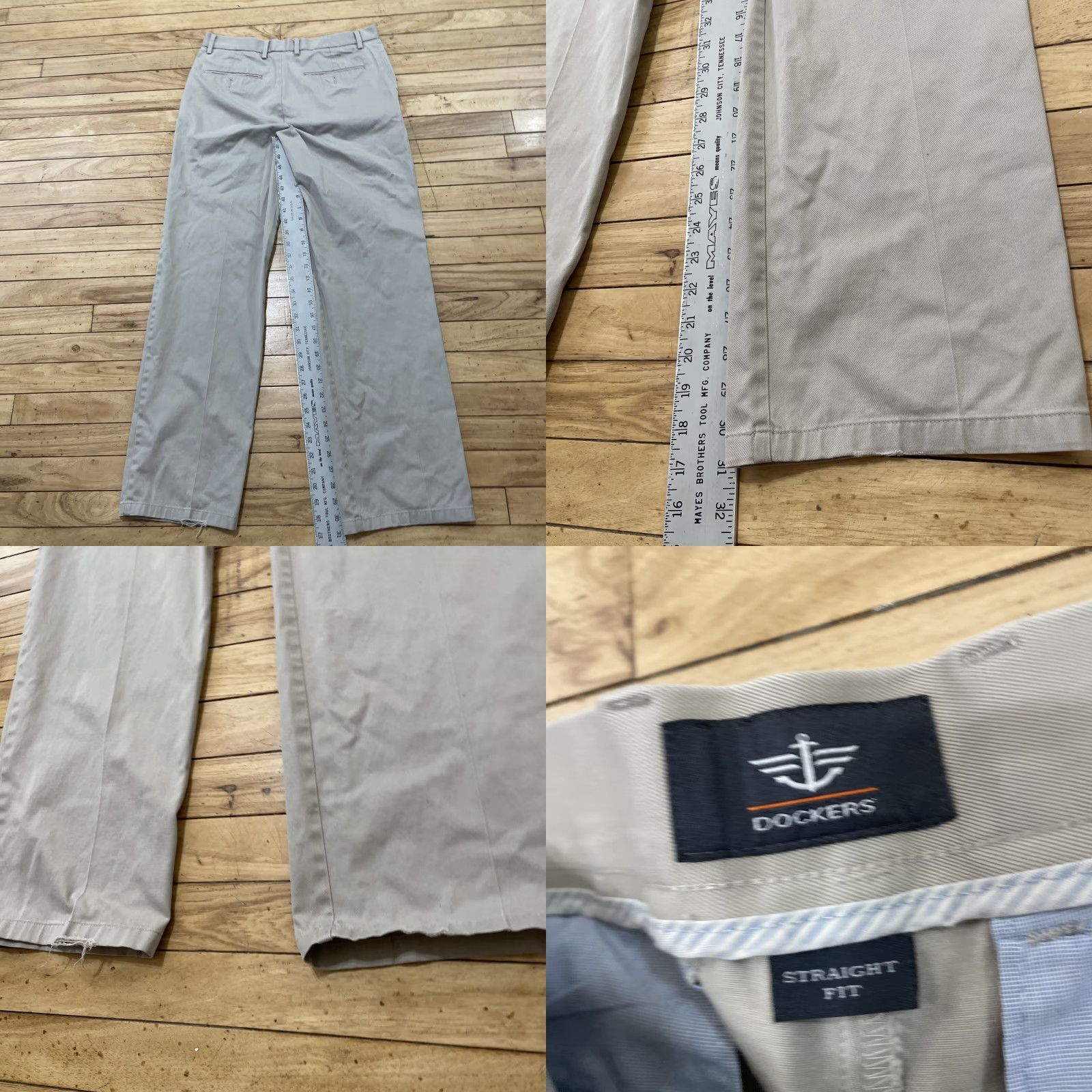 Dockers VINTAGE DOCKERS Pants Men Regular Straight Khaki Beige Chino Workwear 32x31 32in/Stretch Comfort Pockets Logo Button Zipper Calculated? Size US 32 / EU 48 - 8 Thumbnail